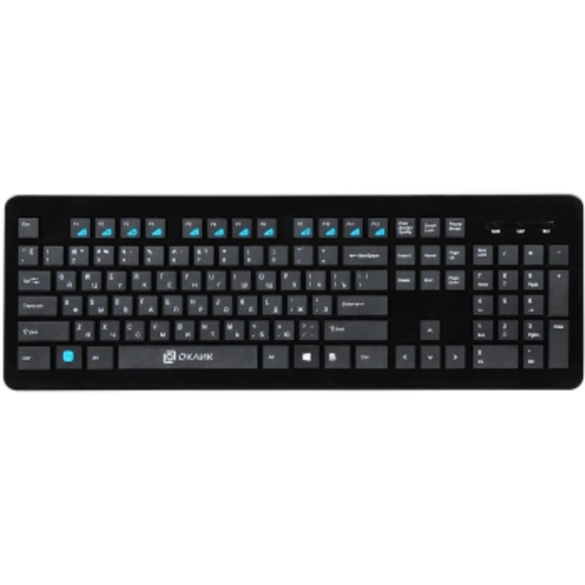 Клавиатура Оклик 870S черный USB беспроводная slim Multimedia