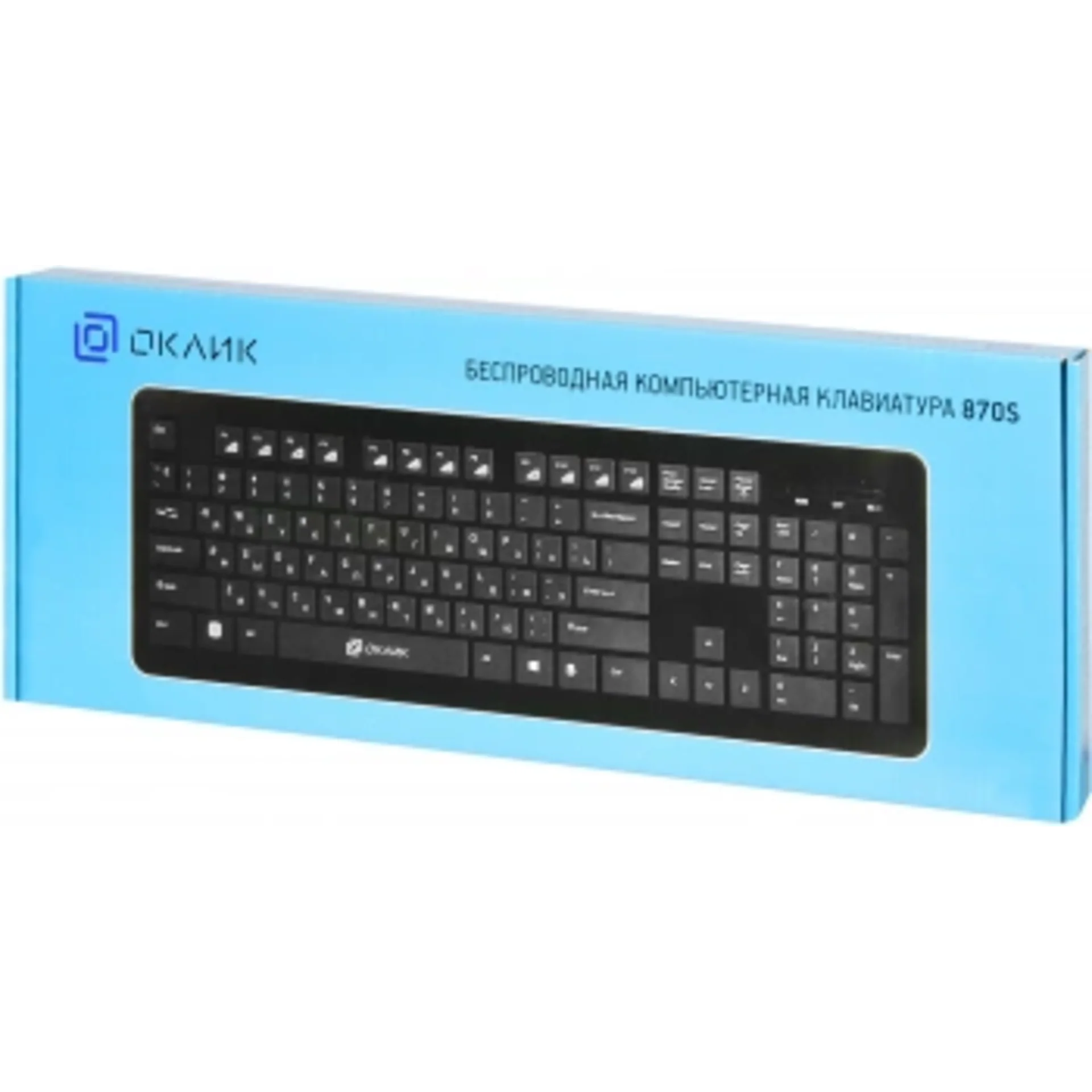 Клавиатура Оклик 870S черный USB беспроводная slim Multimedia