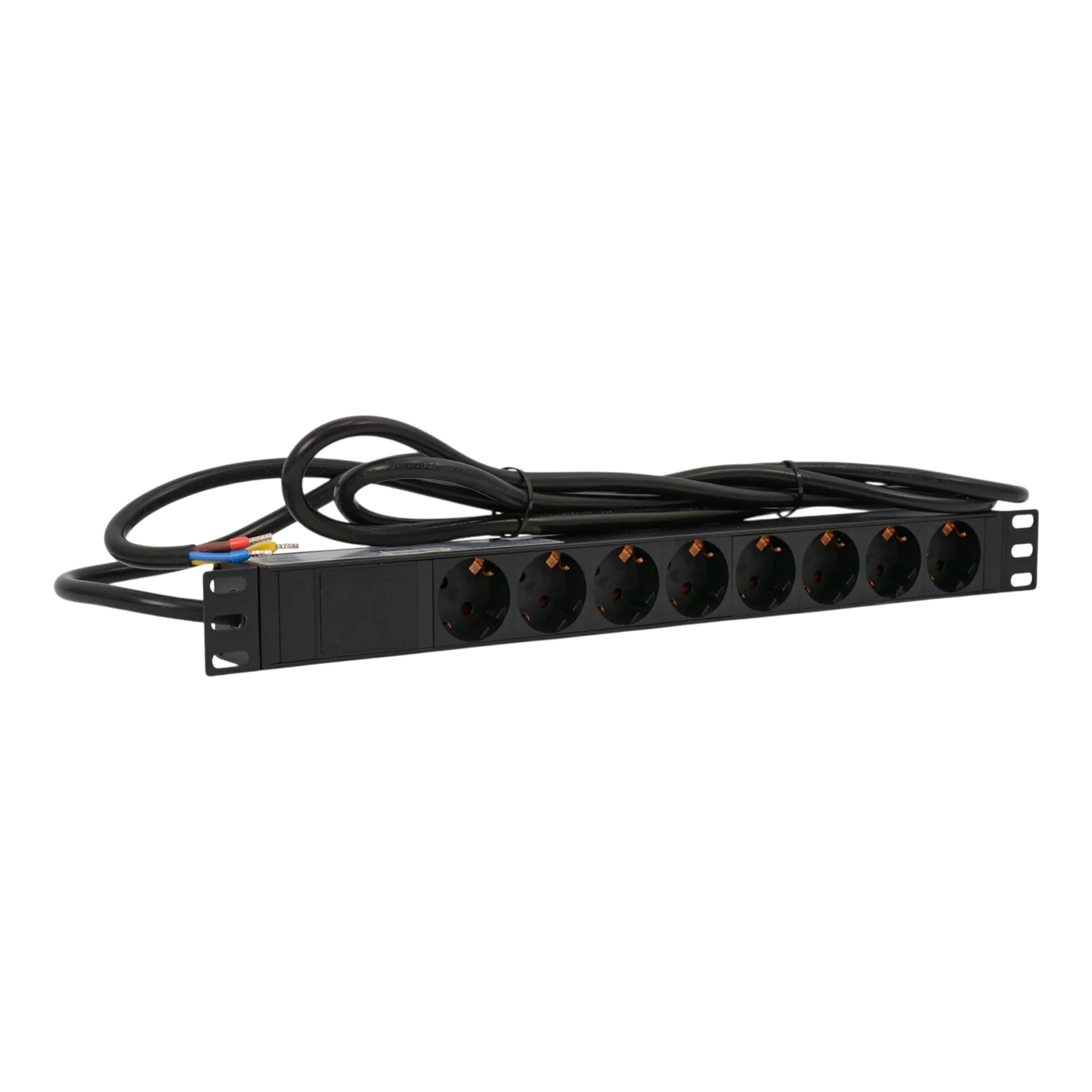 Блок розеток серии SNR-PDU с локальным измерением на 8хSchuko, шнур питания 3м 3x2.5мм² без вилки, 230В, 16A