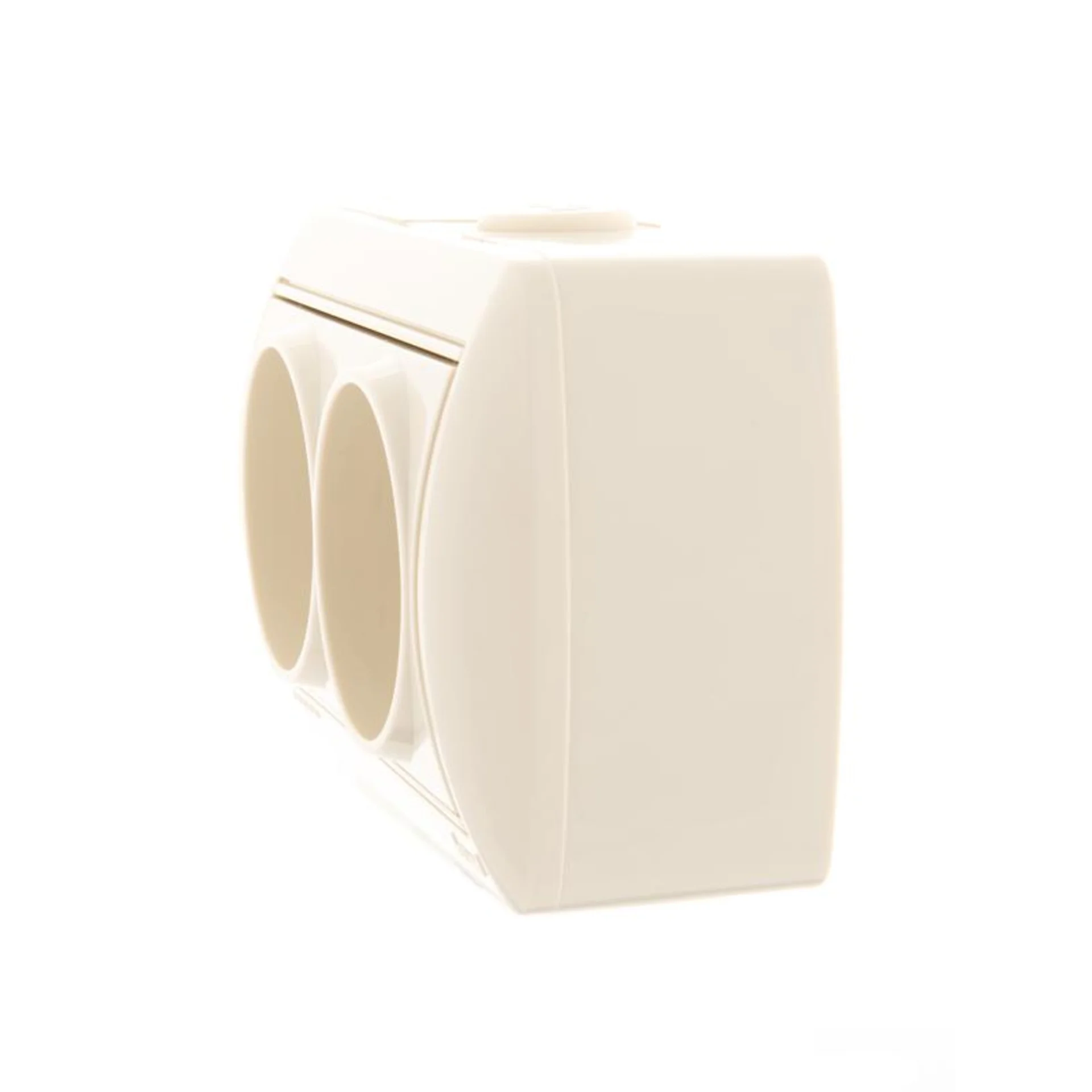 Розетка 2-м ОП Nata 16А IP20 без заземл. керамика крем. LEZARD 710-0300-128