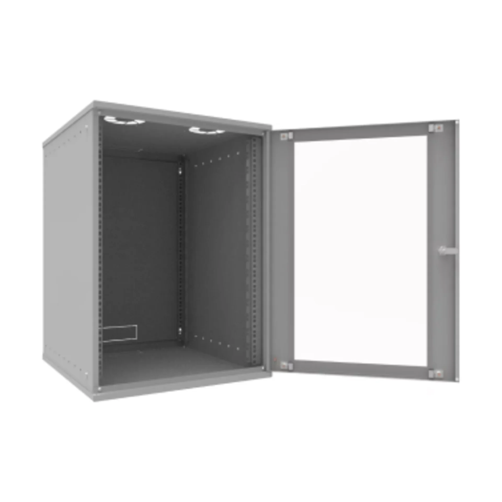 Шкаф телекоммуникационный настенный 15U, 523х600х732мм серия LITE (стеклянная дверь)