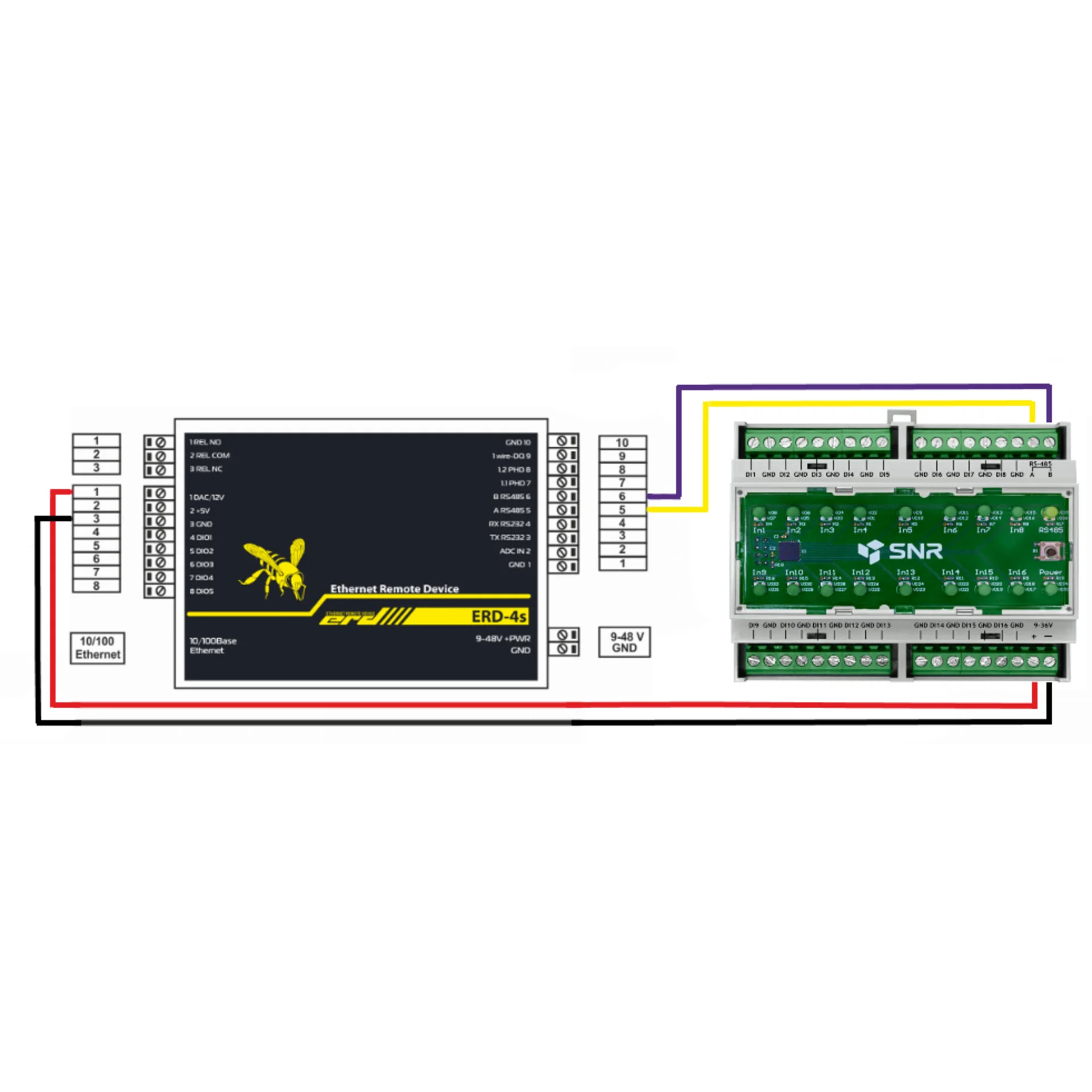 Универсальный расширитель портов ввода с функцией подсчёта импульсов, RS485 (ModBus и CPD, 16i )