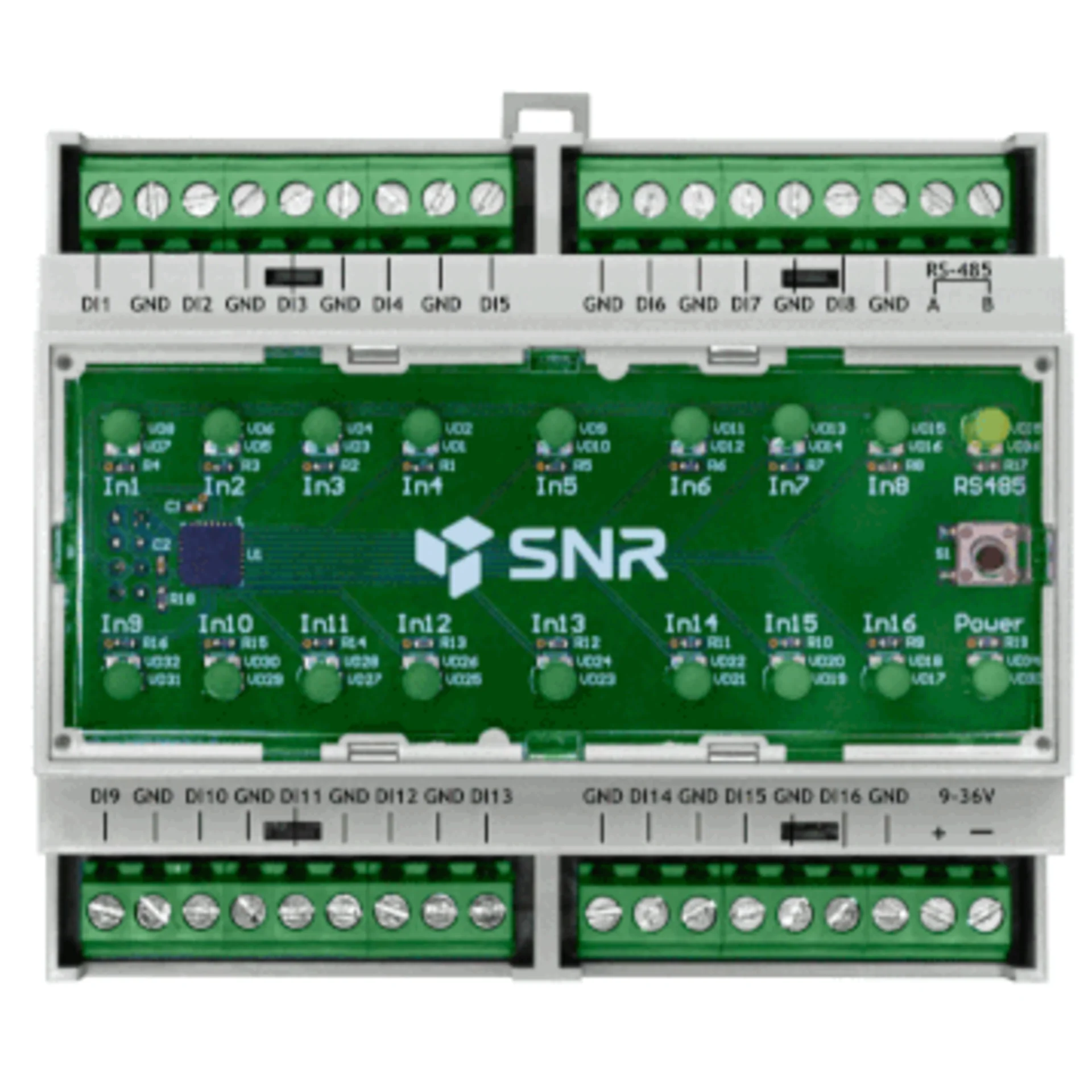 Универсальный расширитель портов ввода с функцией подсчёта импульсов, RS485 (ModBus и CPD, 16i )