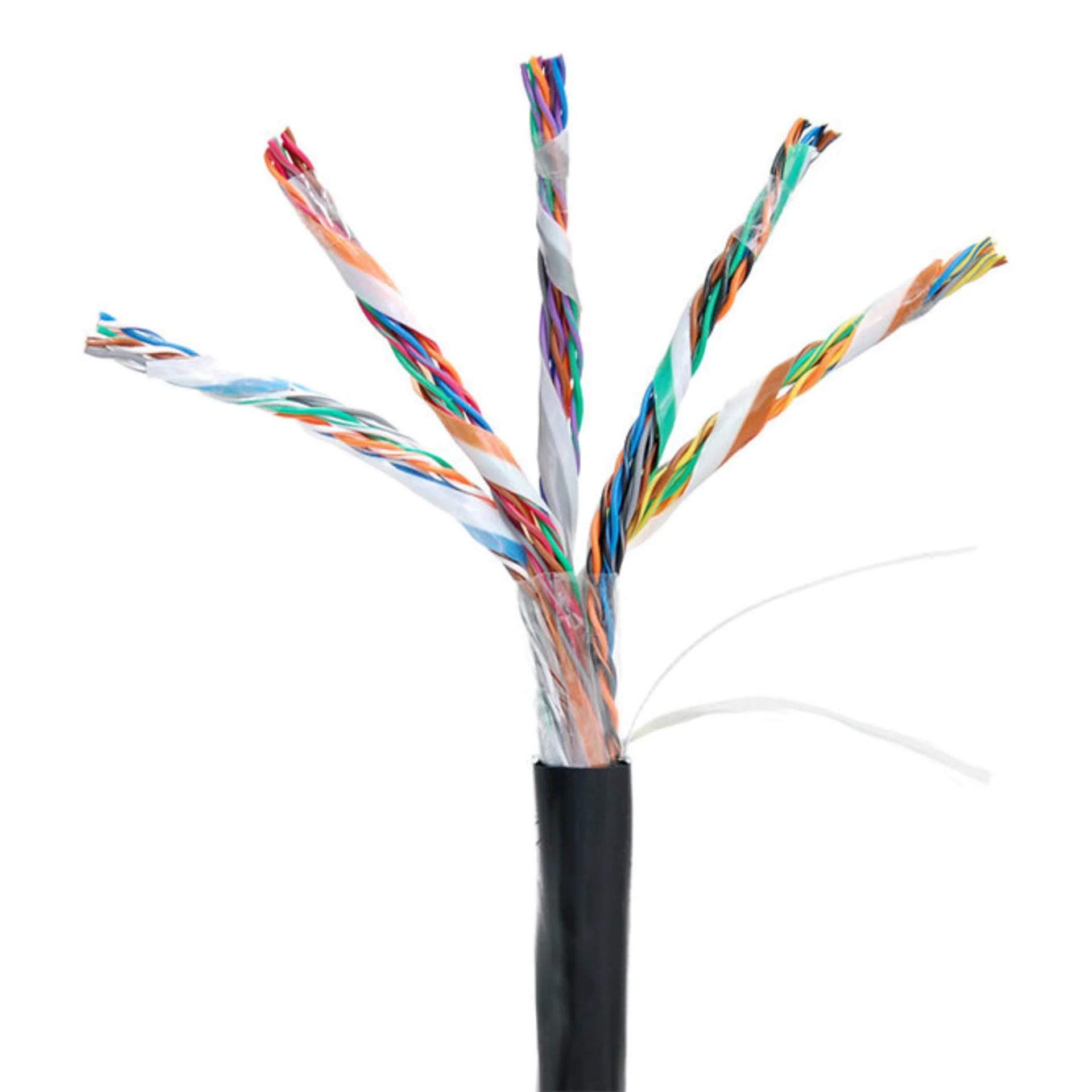 Кабель NETLAN U/UTP 25 пар, Кат.5 (Класс D), 100МГц, одножильный, BC (чистая медь), внешний, PE до -40C, черный, 305м