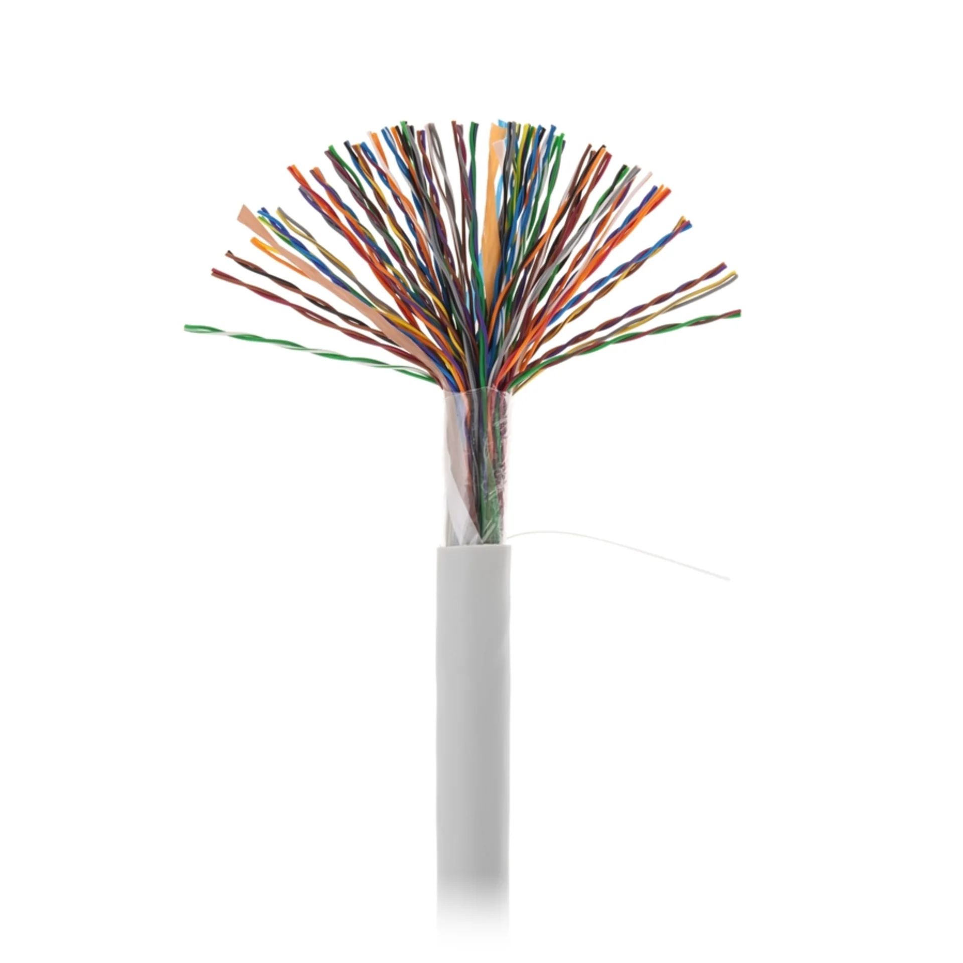 Кабель NETLAN U/UTP 50 пар, Кат.5 (Класс D), 100МГц, одножильный, BC (чистая медь), внутренний, PVC нг(B), серый, 305м