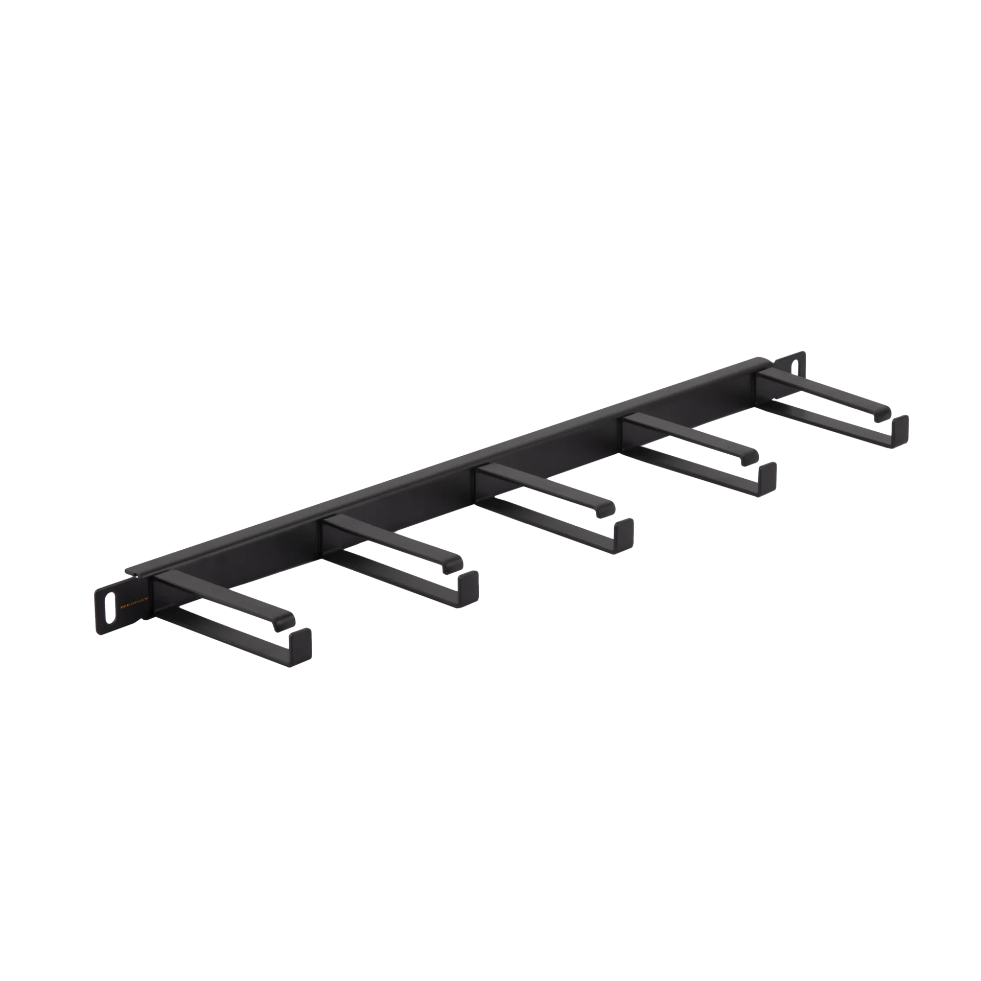 Кабельный органайзер NIKOMAX 19", 0,5U, глубина колец 80мм, металлический, черный, уп-ка 2шт.