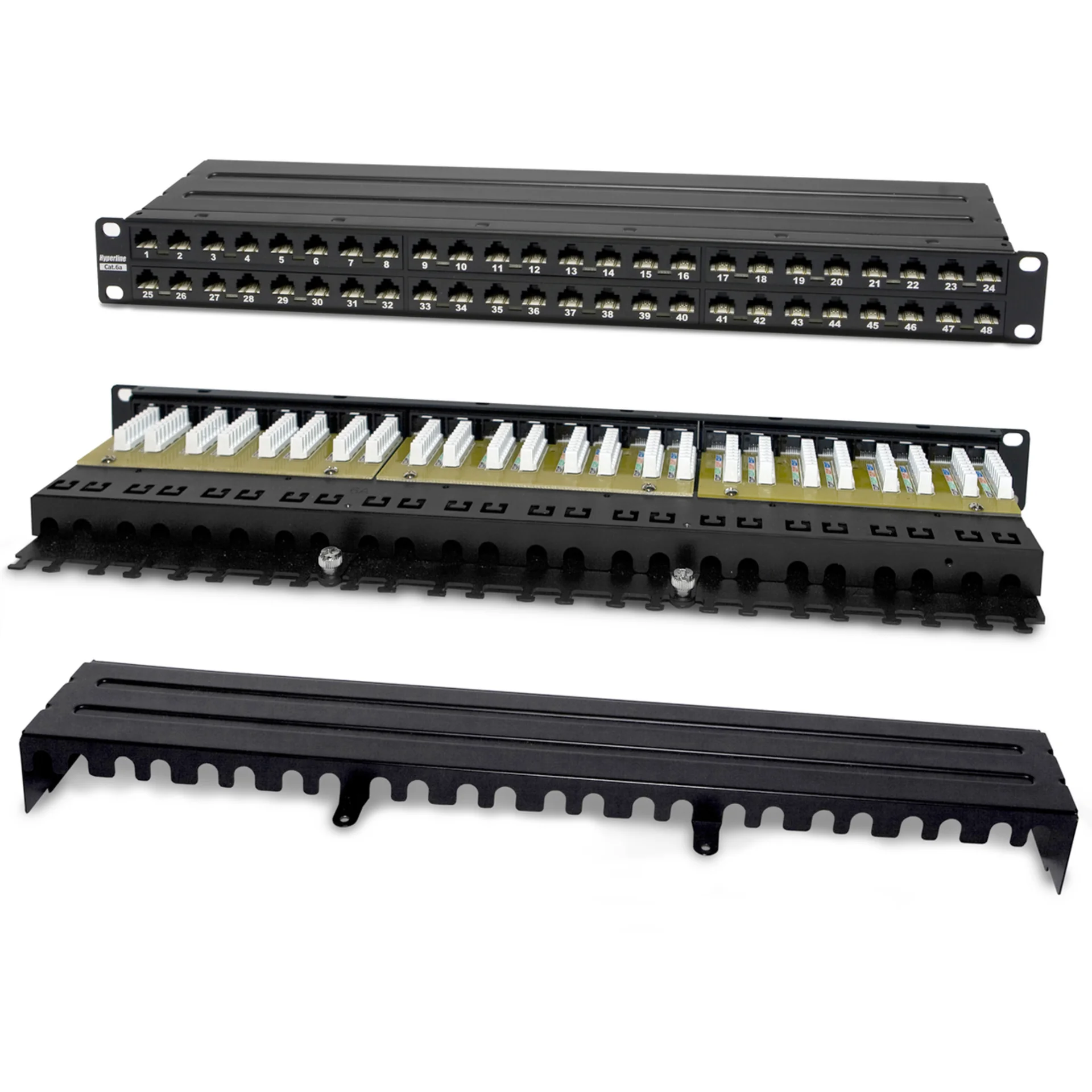 Патч-панель высокой плотности 19", 1U, 48 портов RJ-45, неэкранированная, категория 6A, Dual IDC