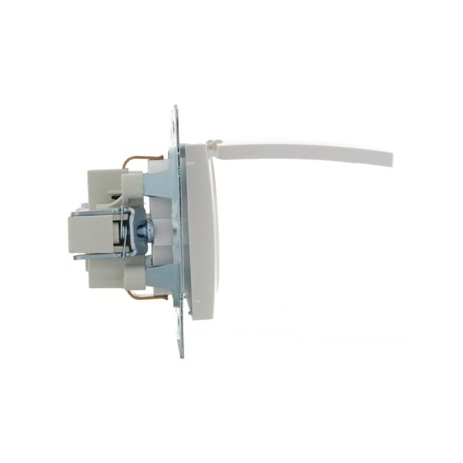 Розетка 1-м СП Karina с заземл. с крышкой термопласт механизм жемчуж./бел. перламутр. LEZARD 707-308