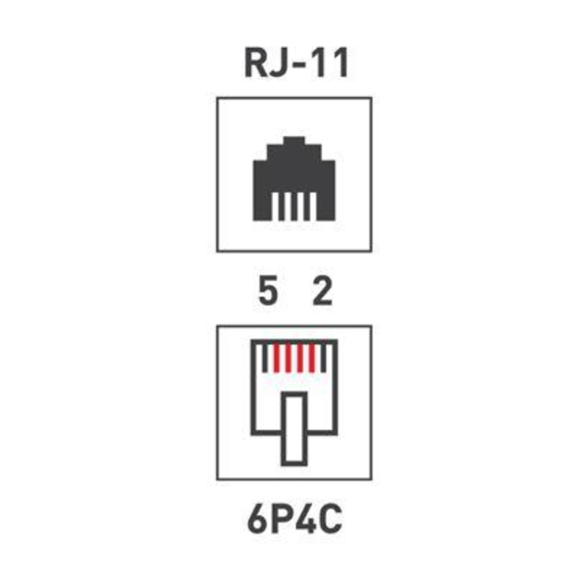Розетка телефонная 2-м ОП RJ14 (6P4C) кат.3 бел. Rexant 03-0002
