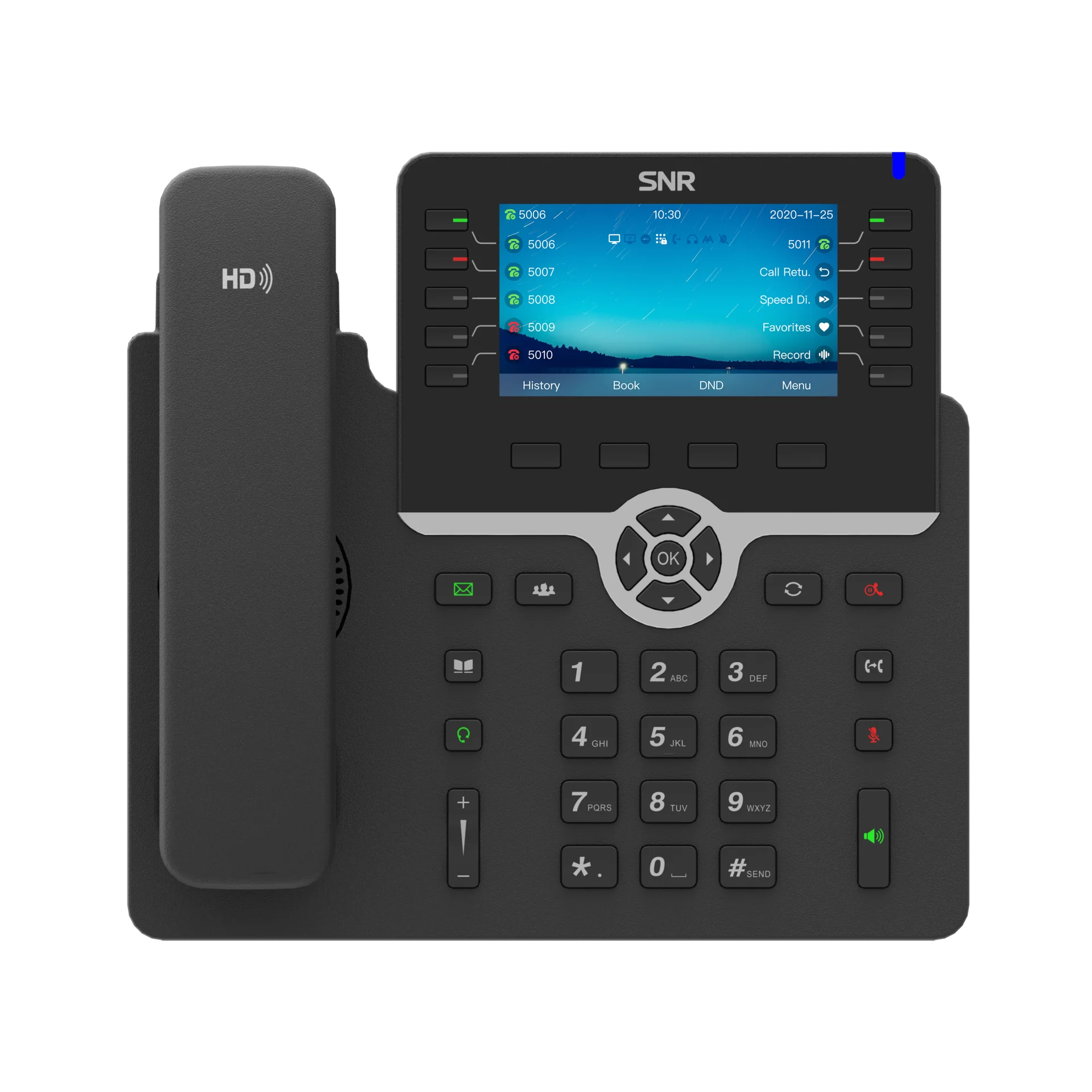 IP-телефон SNR-VP-77-CG-P, 20 SIP-аккаунтова, цветной дисплей, GigE, PoE, без БП