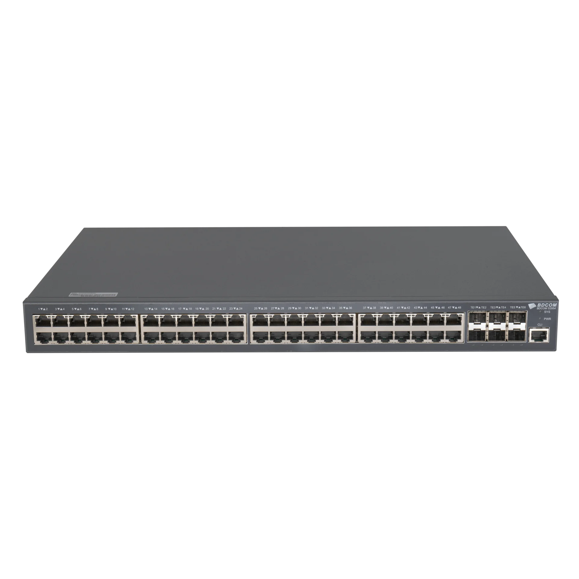 Управляемый коммутатор уровня 3 BDCOM S2900-48T6X, 48x 10/100/1000Base-T, 6x 1/10GE SFP+, 220VAC