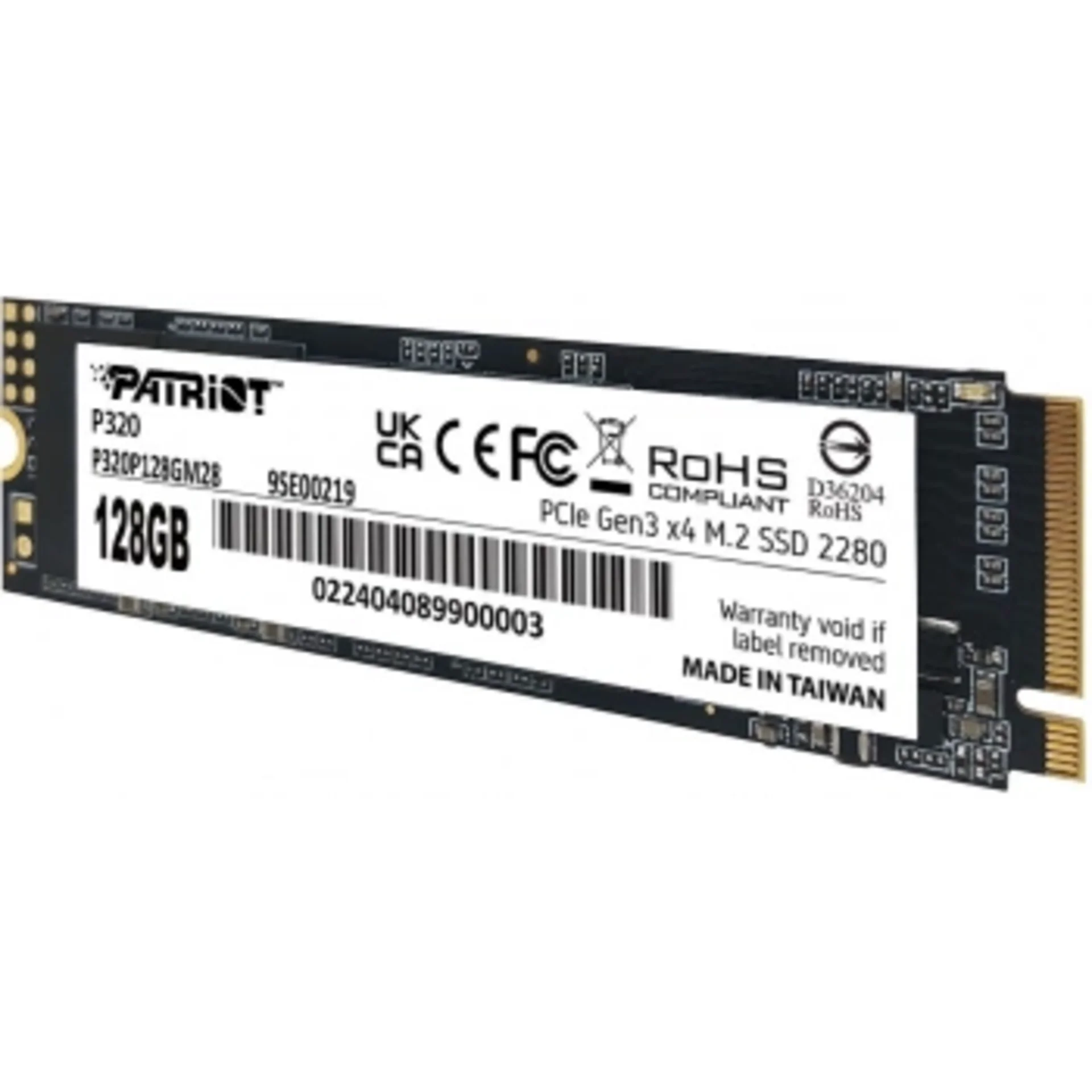 Накопитель SSD Patriot PCIe 3.0 x4 128GB P320P128GM28 P320 M.2 2280