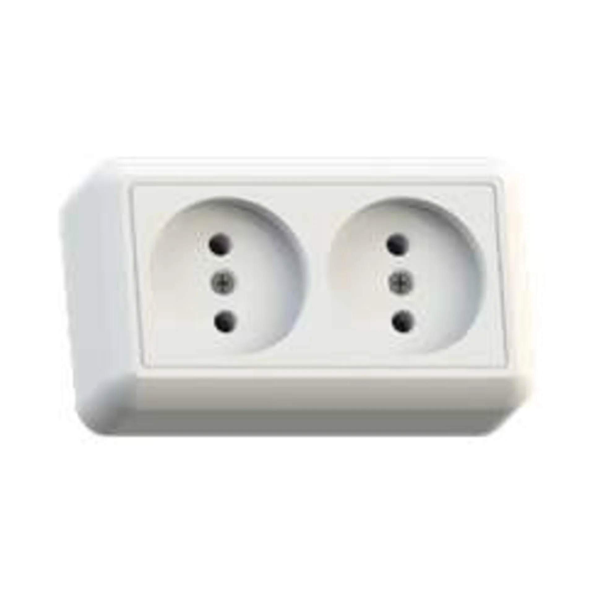 Розетка 2-м ОП Оптима РА10-373 10А IP20 без заземл. с монтаж. пластиной бел. Кунцево 8009