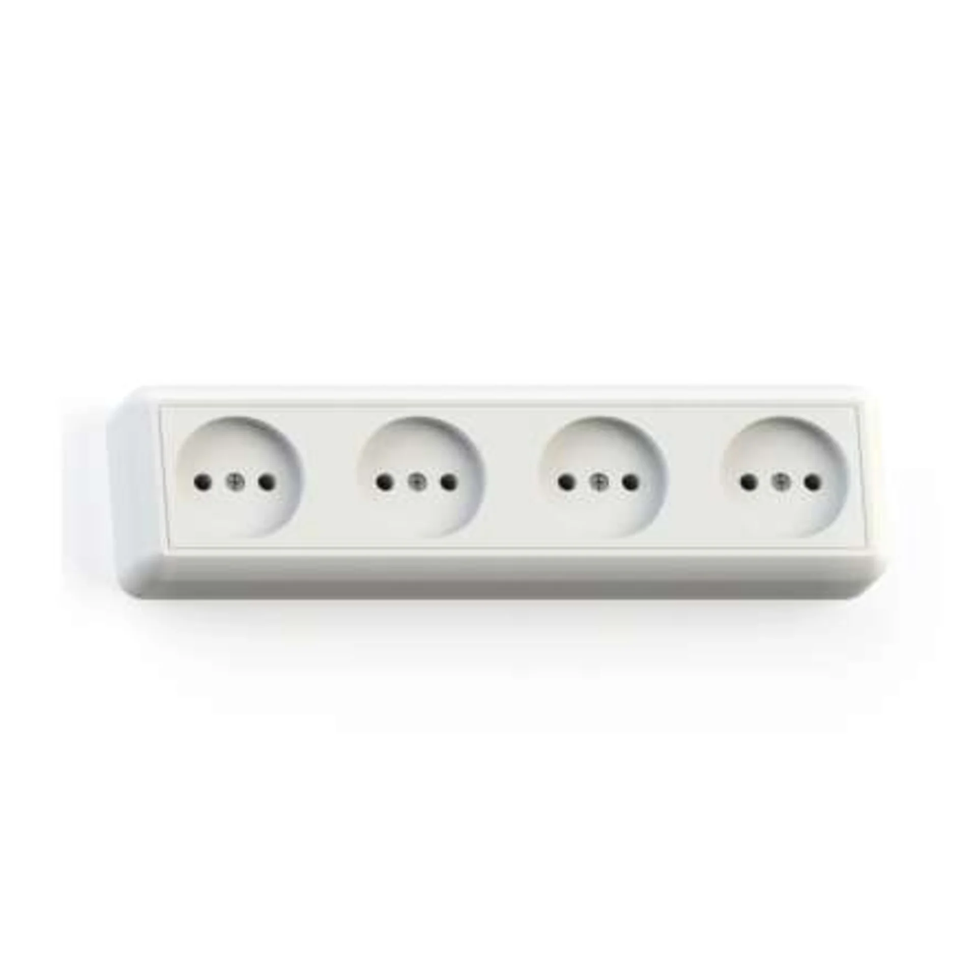 Розетка 4-м ОП Оптима РА16-402 16А IP20 с монтаж. пластиной бел. Кунцево 8024