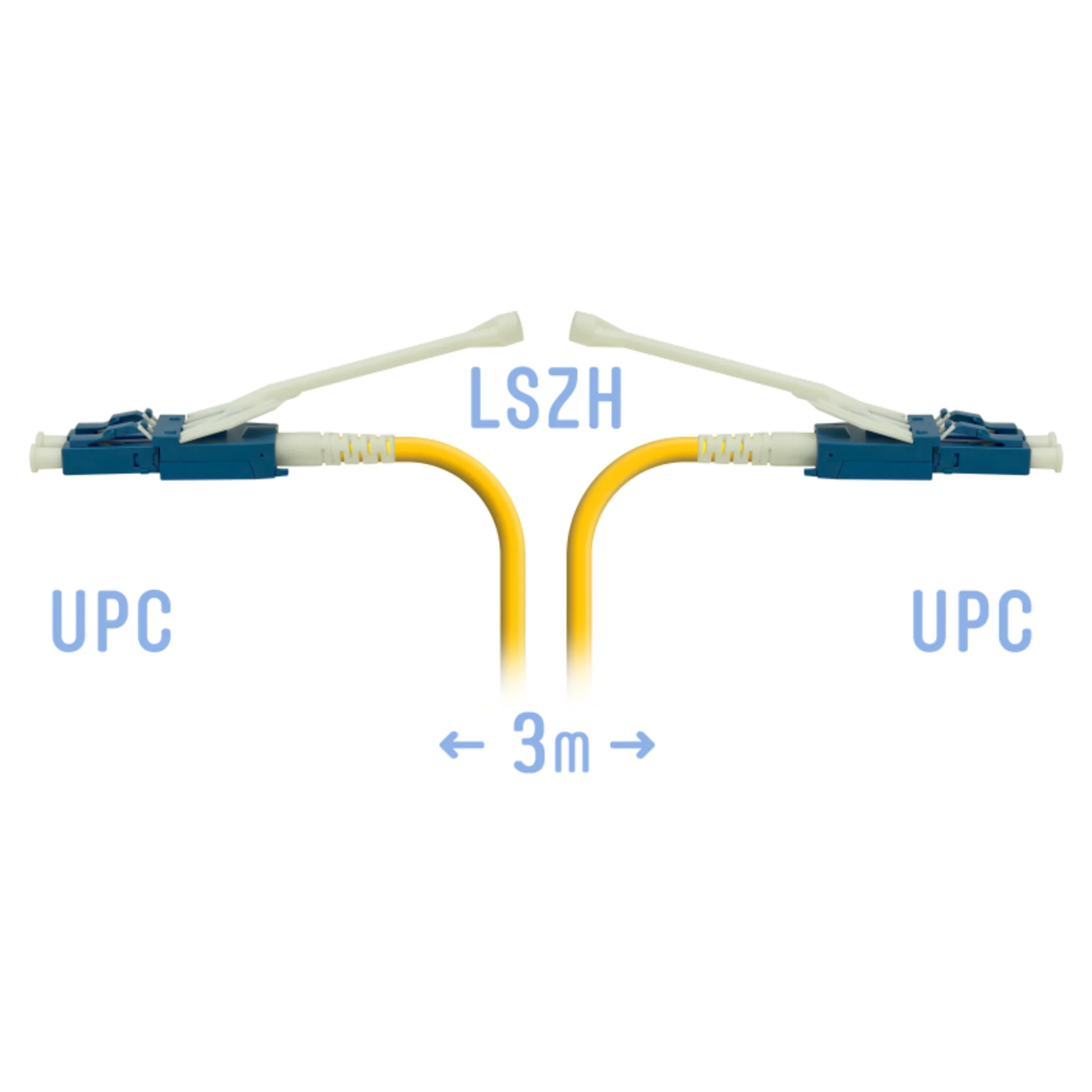 Патчкорд оптический LC/UPC SM Duplex (HD) 3 метра, волокно G.657.A1