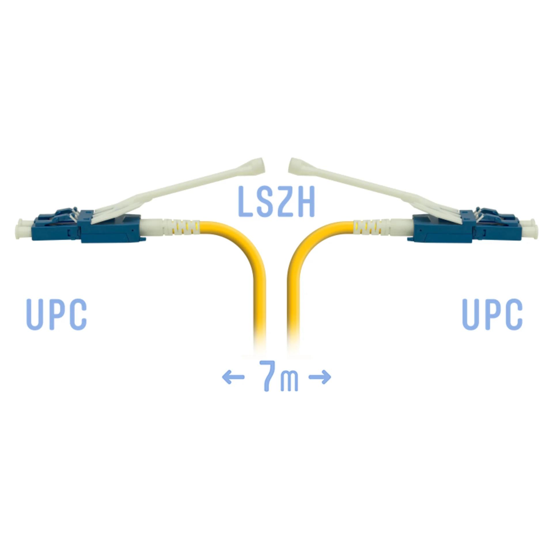 Патчкорд оптический LC/UPC SM Duplex (HD) 7 метров, волокно G.657.A1