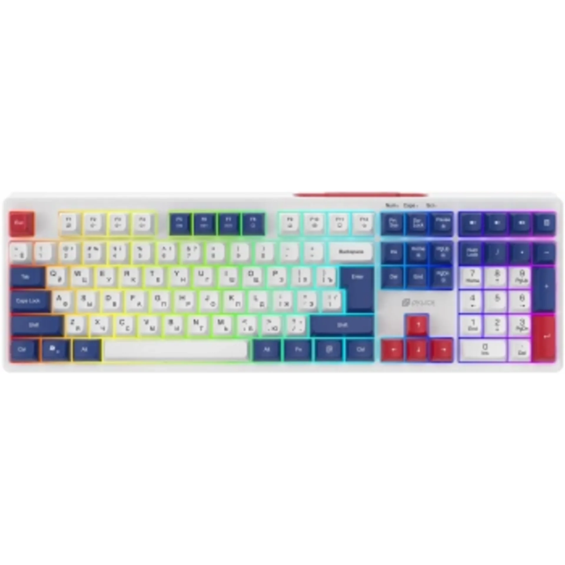 Клавиатура Оклик 725G белый/красный USB Multimedia for gamer LED (2070294) кабель 1.8м