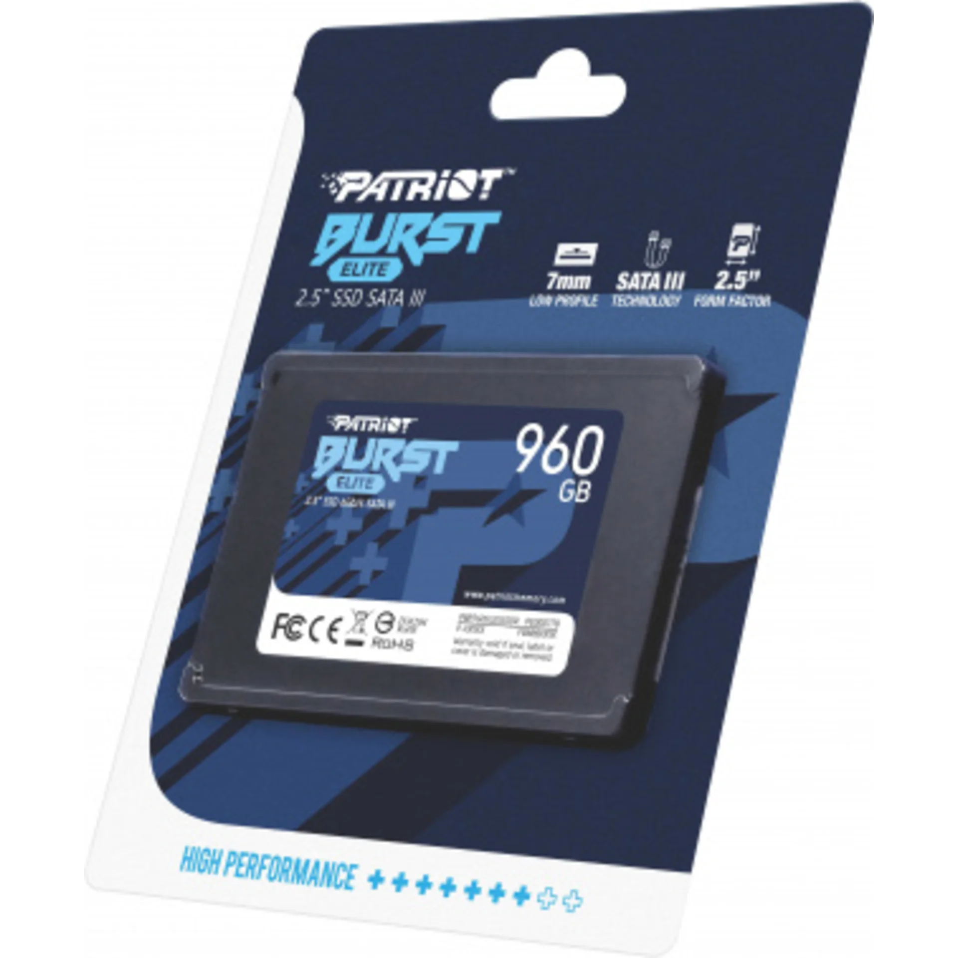 Накопитель SSD Patriot SATA-III 960GB PBE960GS25SSDR Burst Elite 2.5"
