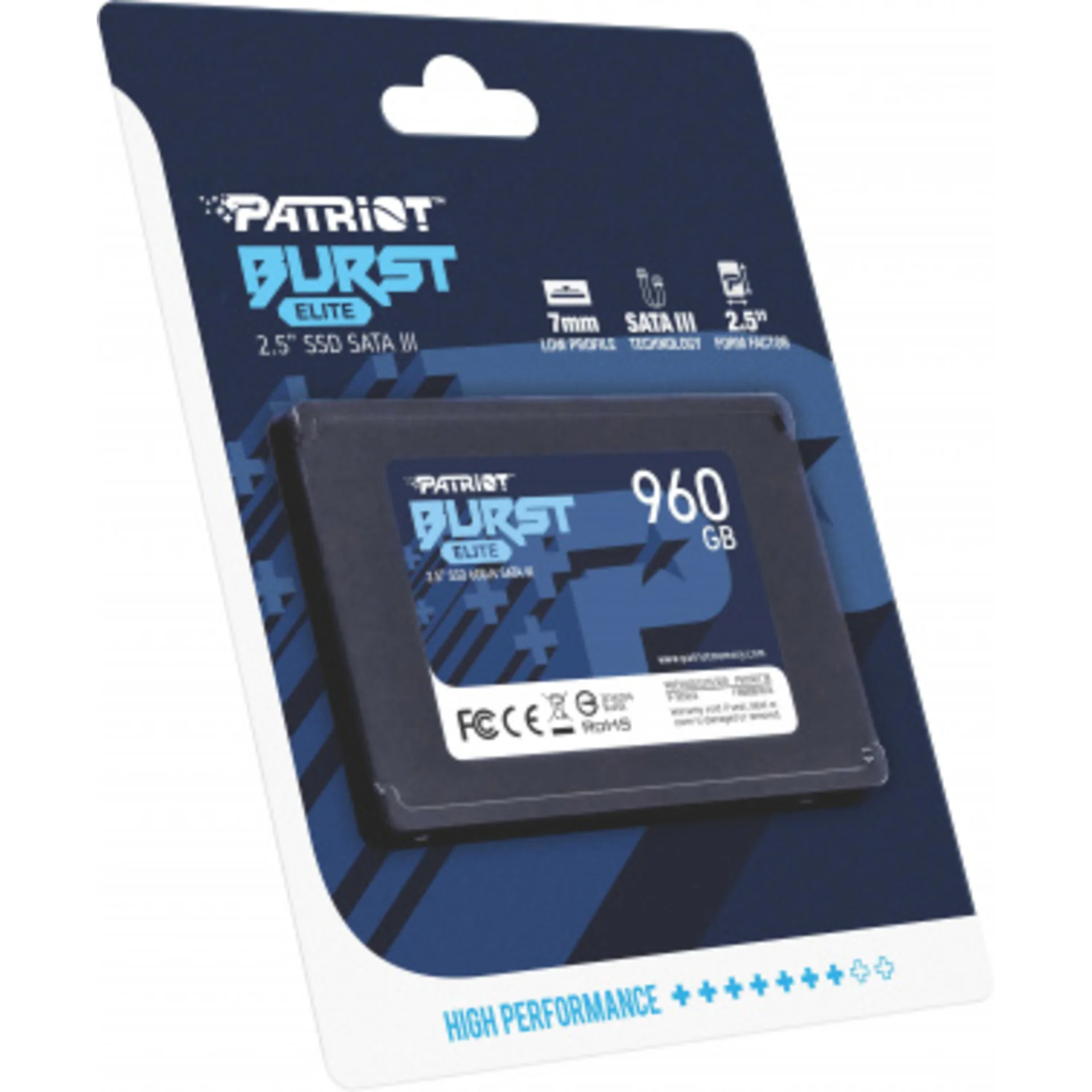 Накопитель SSD Patriot SATA-III 960GB PBE960GS25SSDR Burst Elite 2.5"