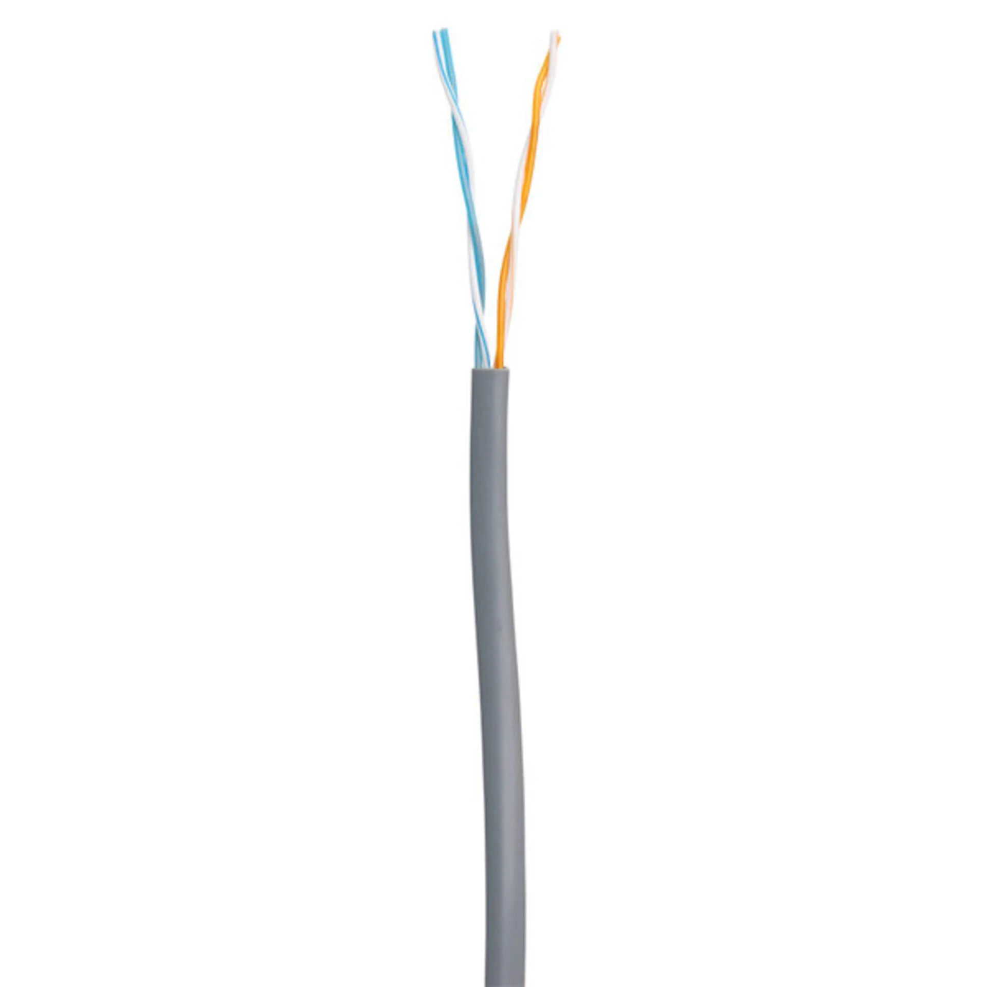 Кабель NETLAN U/UTP 2 пары, Кат.5 (Класс D), 100МГц, одножильный, BC (чистая медь), внутренний, PVC нг(B), серый, 305м