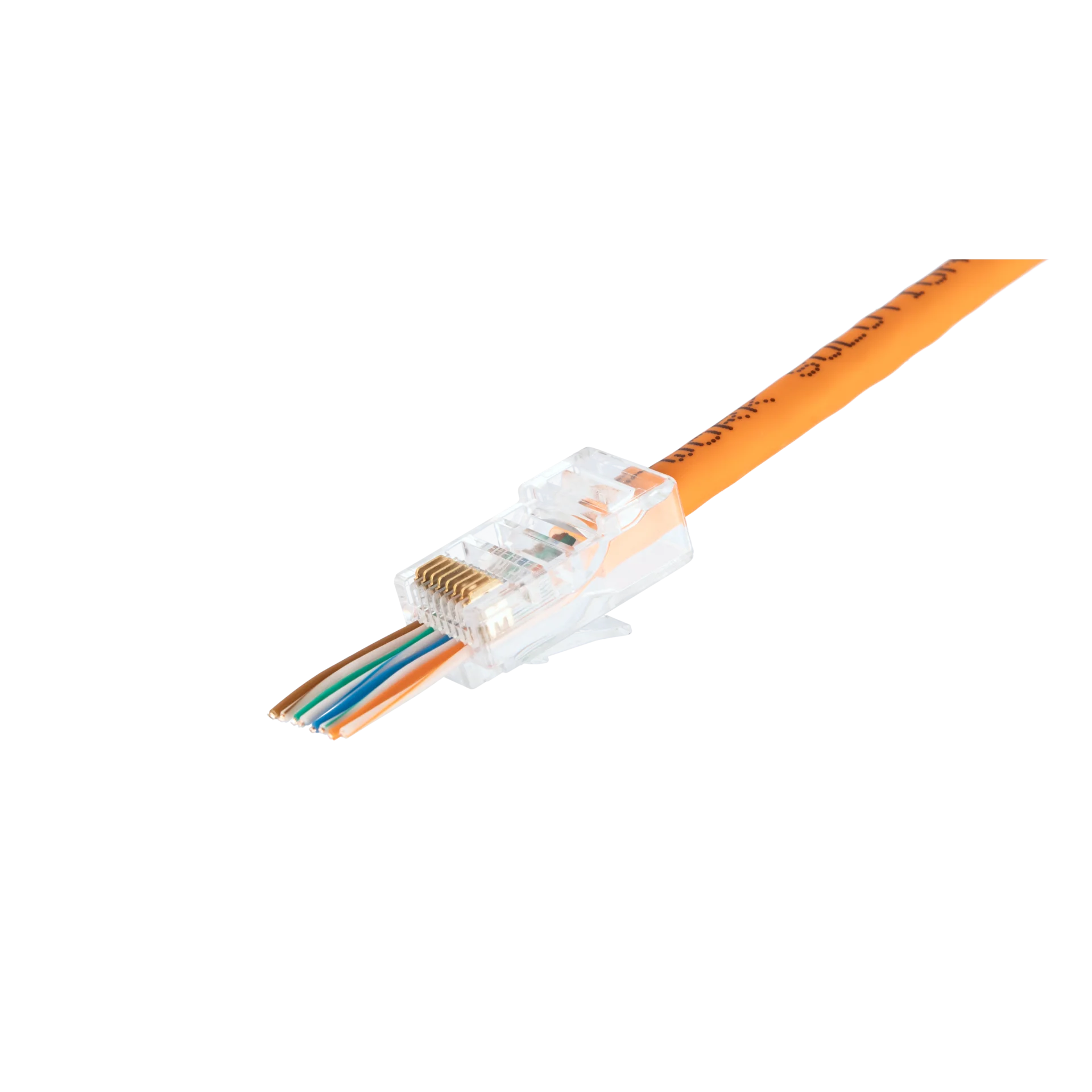 Коннектор NIKOMAX RJ45/8P8C под витую пару, Кат.6 (Класс E), 250МГц, универсальные ножи, сквозной, неэкранированный, круглый ввод, уп 100 шт.