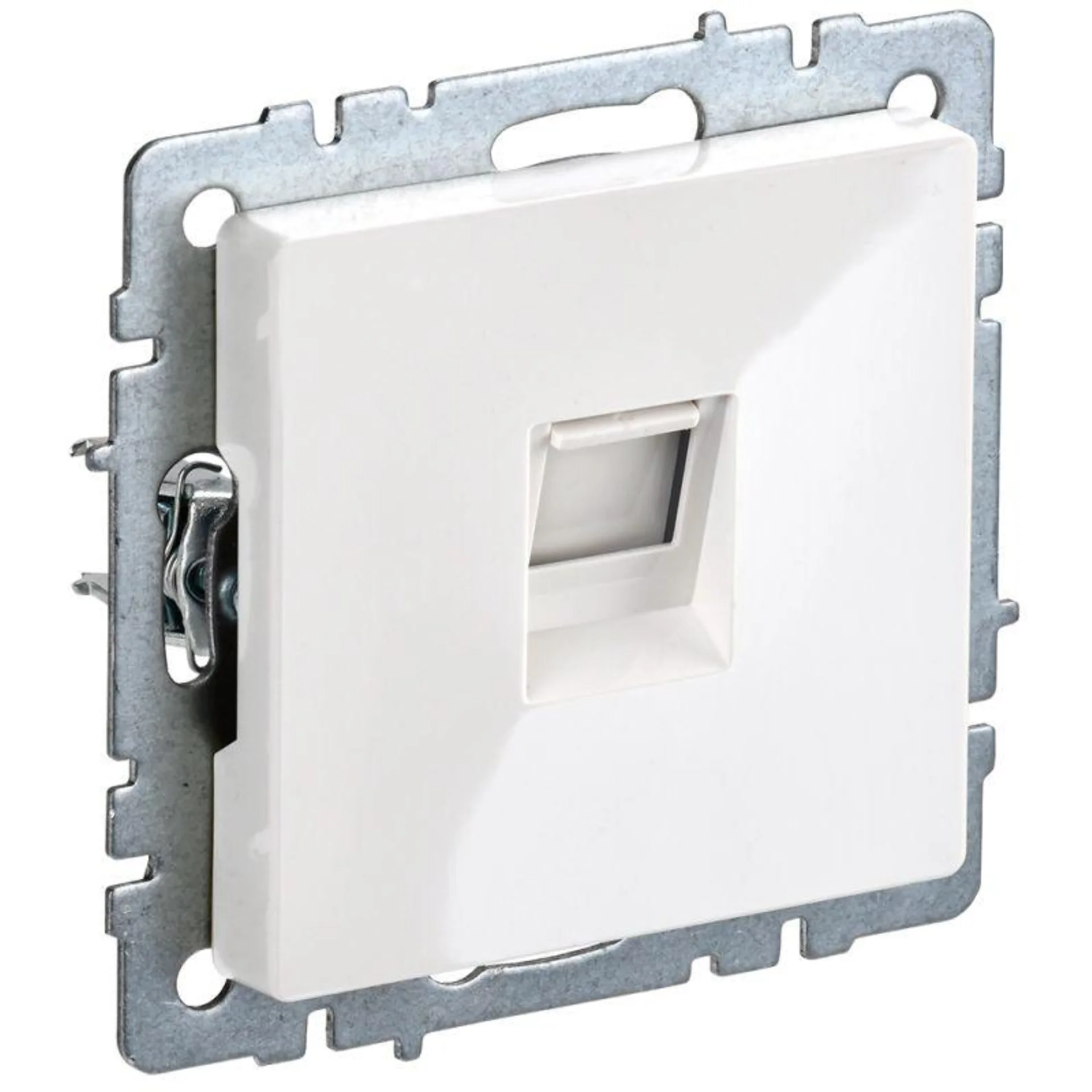 Розетка компьютерная СП RJ45 кат.5E BRITE РК10-БрБ бел. IEK BR-K10-1-K01