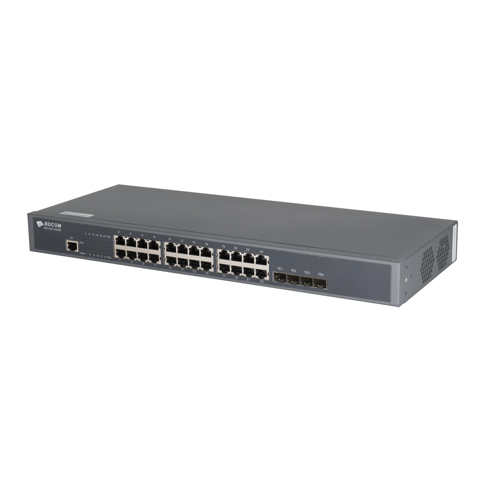 Управляемый коммутатор уровня 3 BDCOM S2900-24T4X, 24x 10/100/1000Base-T, 4x 1/10GE SFP+, 220VAC