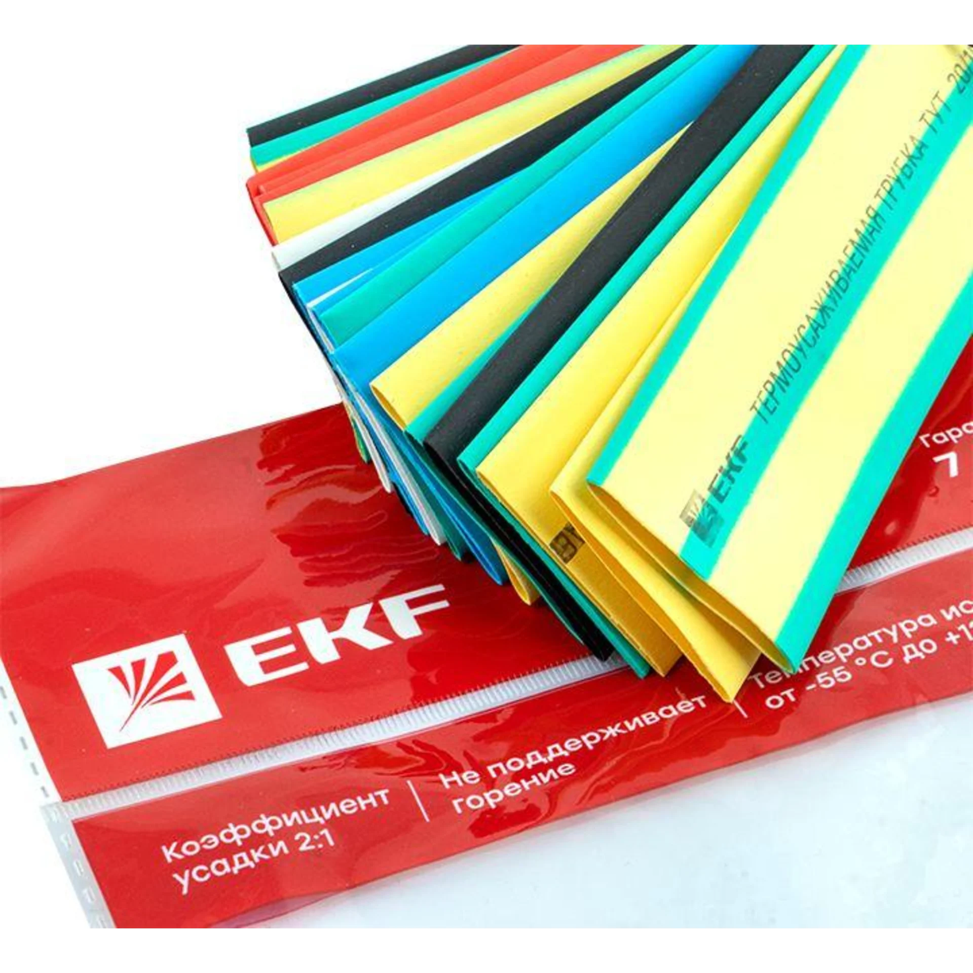 Набор трубок термоусадочных ТУТ нг тонкостен. 20/10 (7 цветов по 3шт 100мм) EKF tut-n-20
