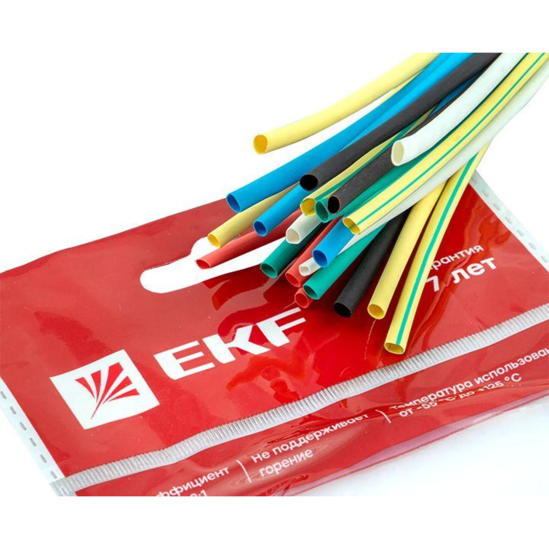 Набор трубок термоусадочных ТУТ нг тонкостен. 2/1 (7 цветов по 3шт 100мм) EKF tut-n-2