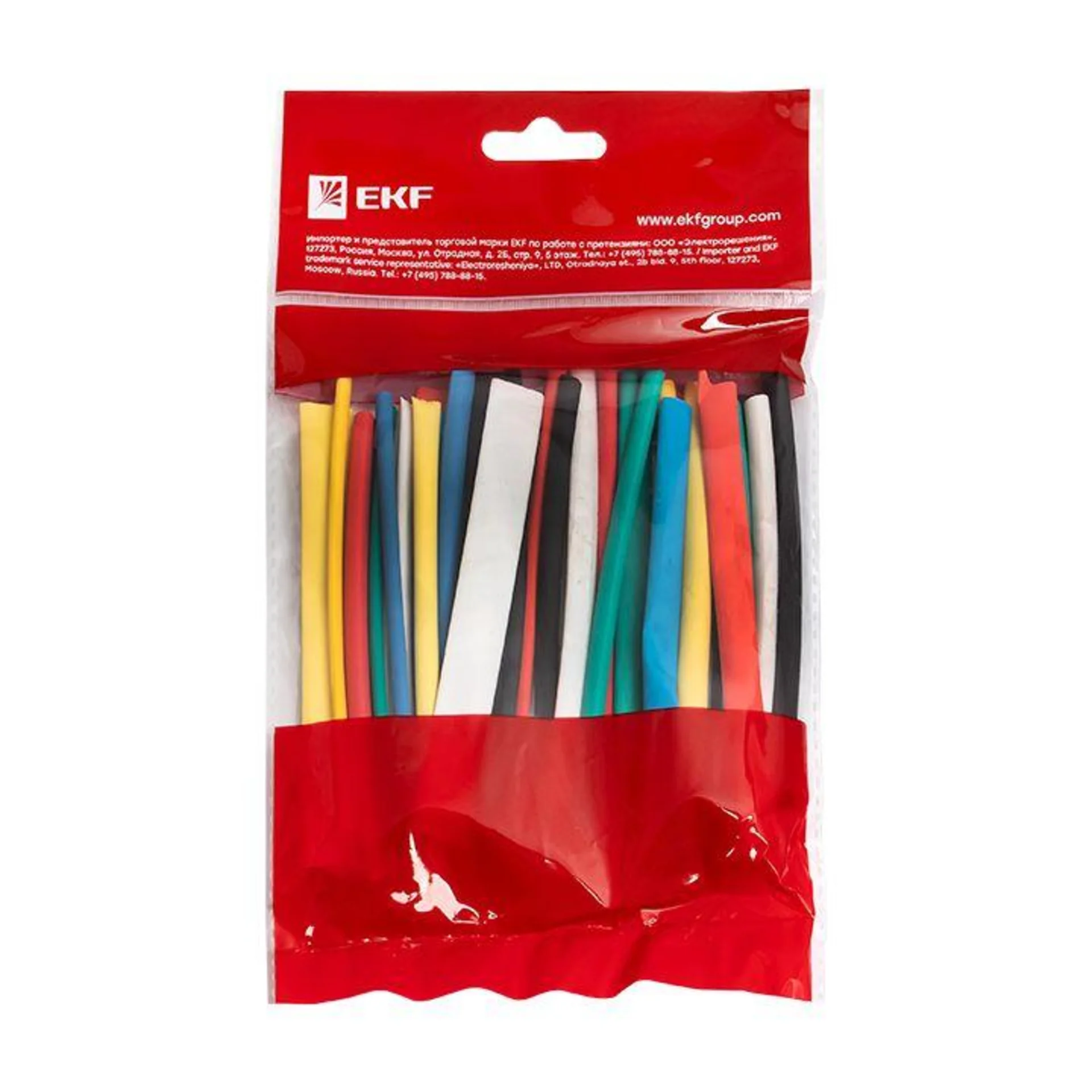 Набор трубок термоусадочных ТУТ 3/1.5; 4/2; 5/2.5; 6/3; 8/4 (6 цветов по 5шт 100мм) PROxima EKF tut-