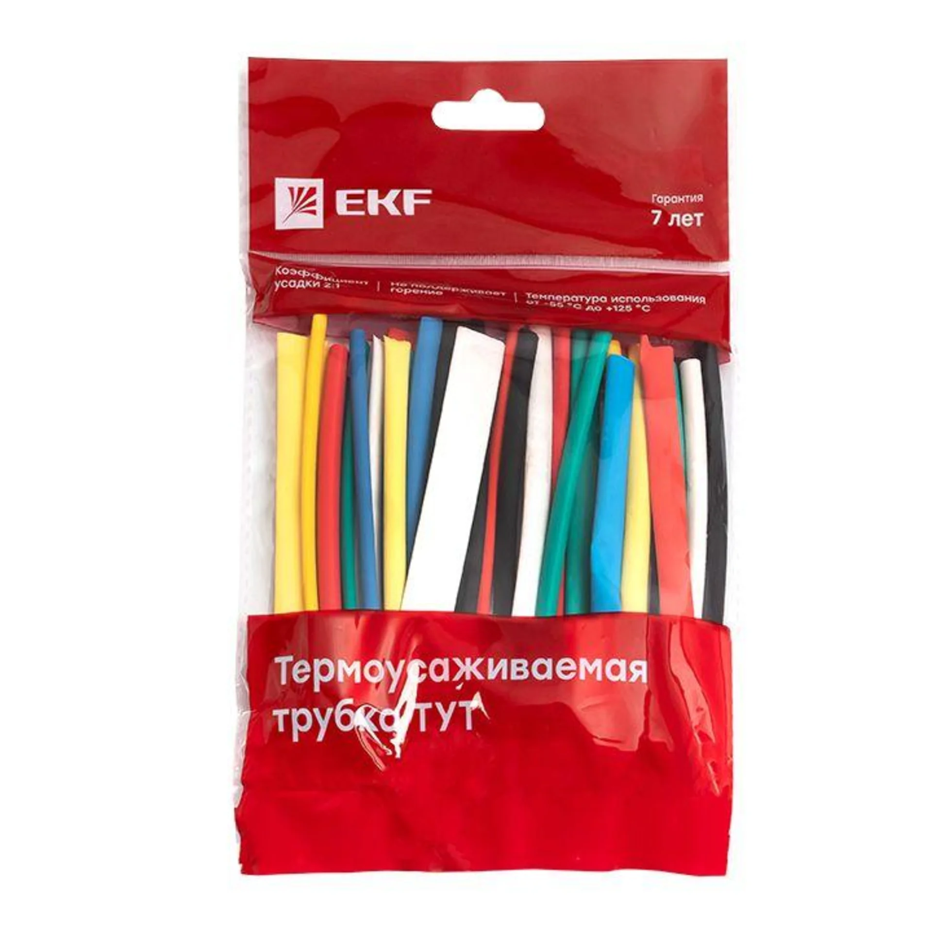 Набор трубок термоусадочных ТУТ 3/1.5; 4/2; 5/2.5; 6/3; 8/4 (6 цветов по 5шт 100мм) PROxima EKF tut-