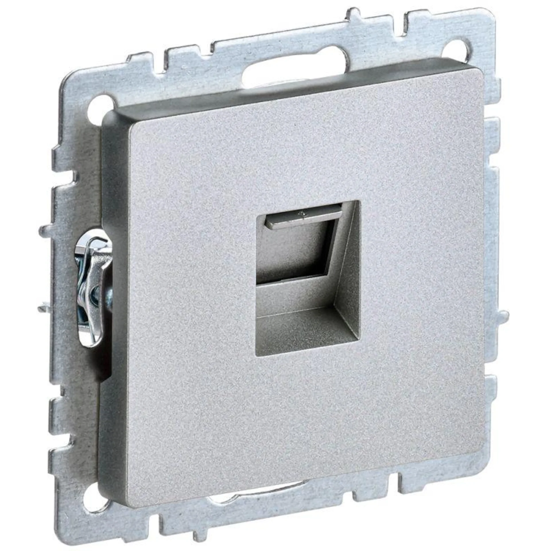 Розетка компьютерная СП RJ45 кат.5E BRITE РК10-БрА алюм. IEK BR-K10-1-K47