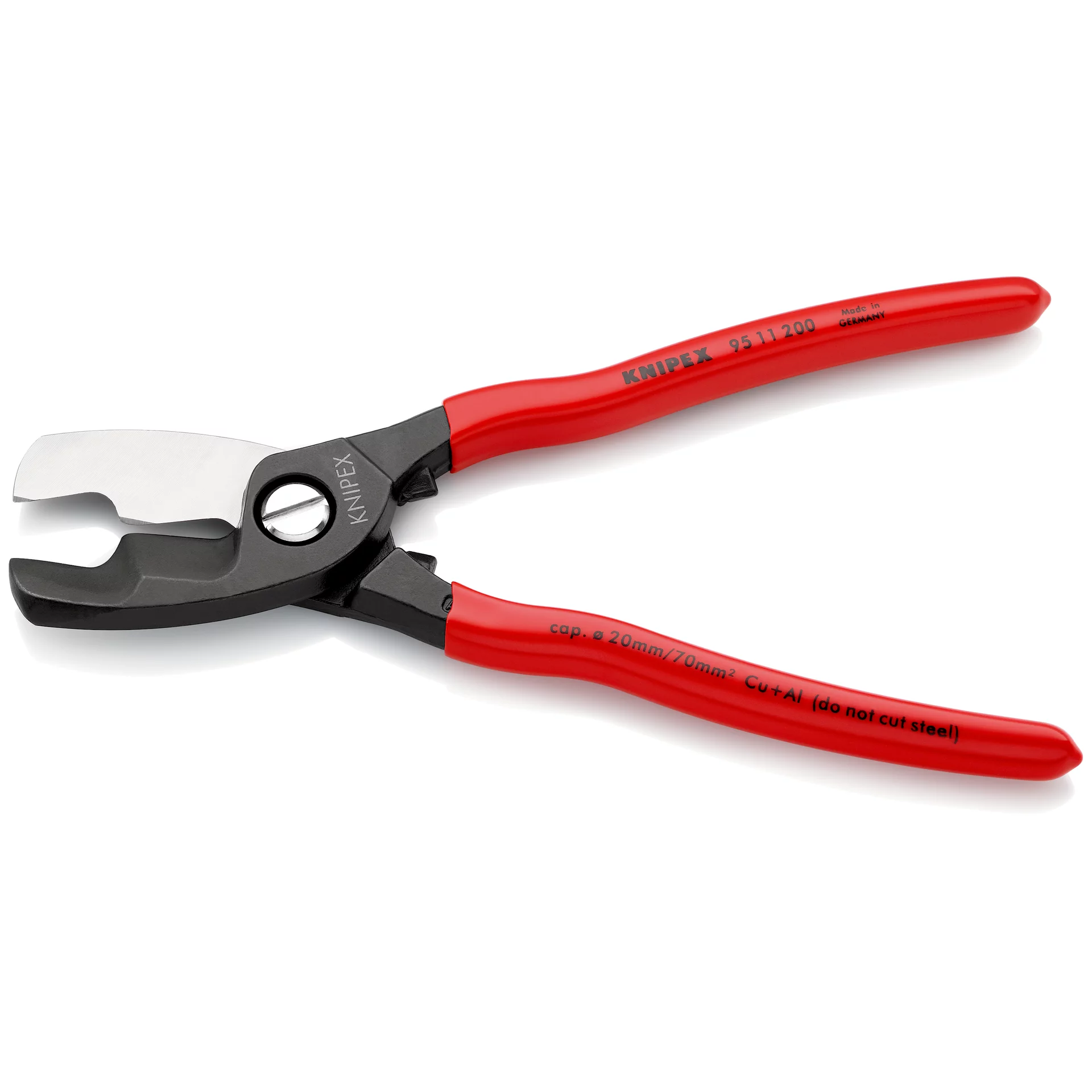 Кабелерез с двойными режущими кромками, рез: кабель d 20 мм (70 мм², AWG 2/0), L-200 мм, чёрн., 1-к ручки KN-9511200