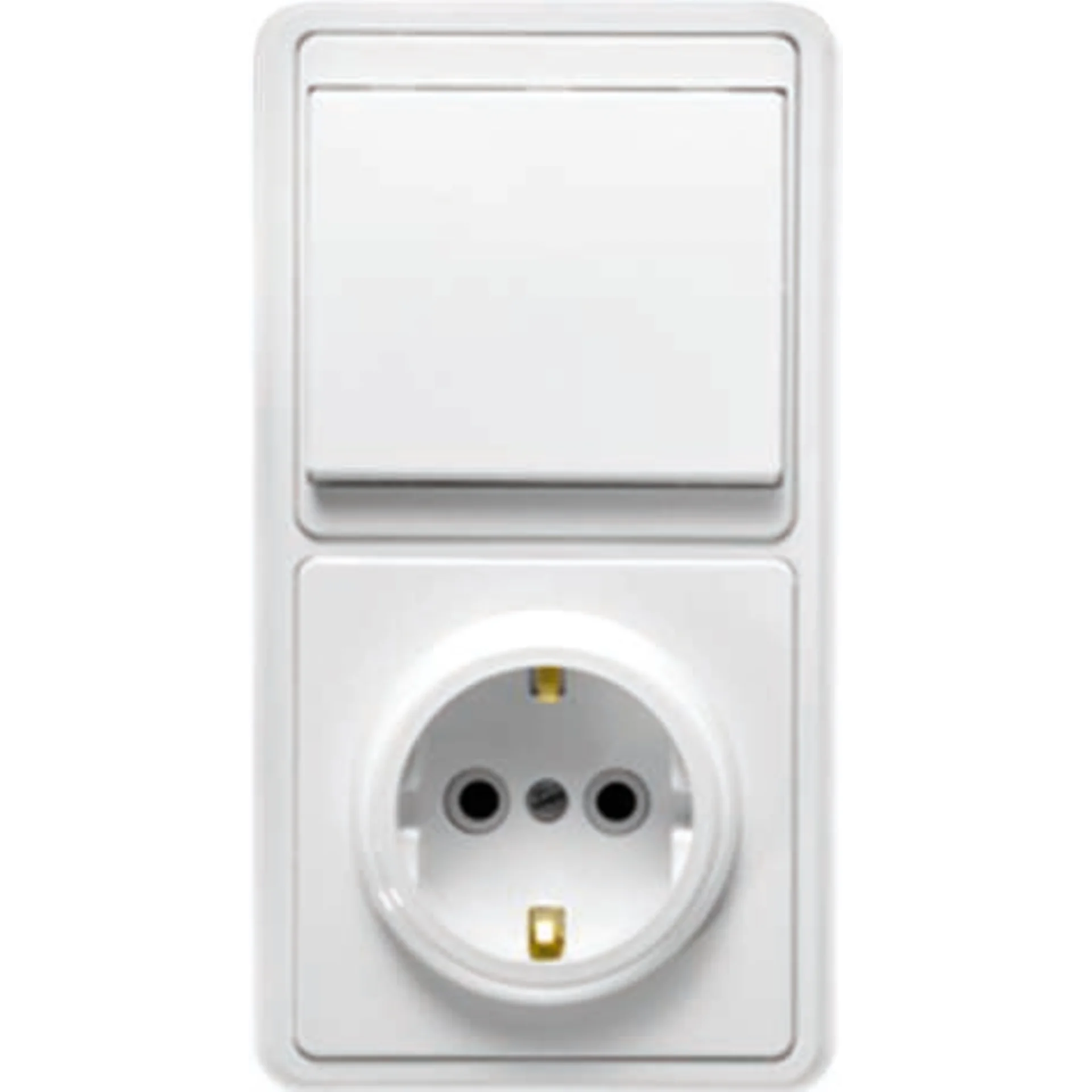 Блок БКВР-031 Бэлла (1-кл. выкл. + розетка с заземл.) бел. Кунцево 5819