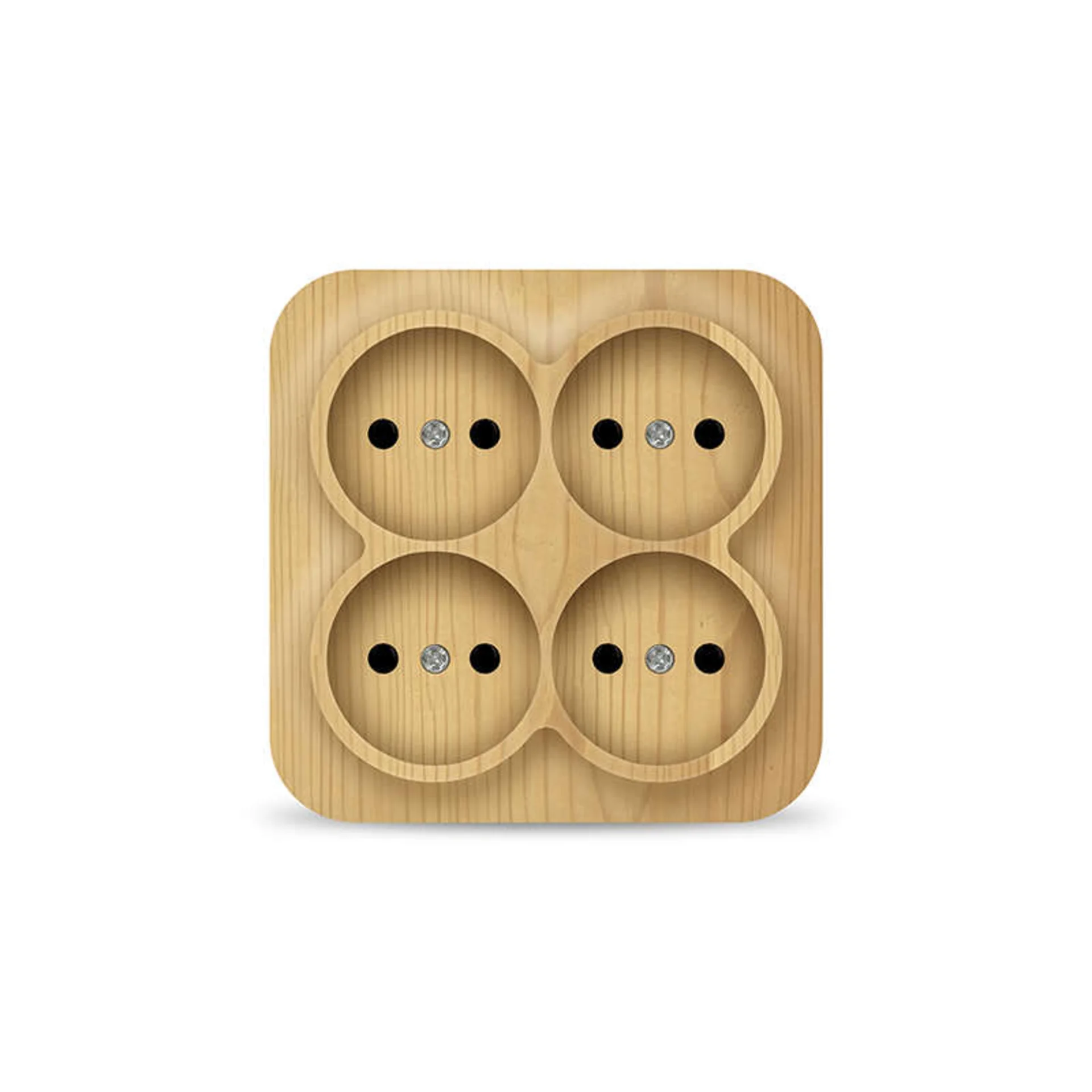 Розетка 4-м ОП 10А IP20 квадрат. без заземл. сосна IONICH 1458