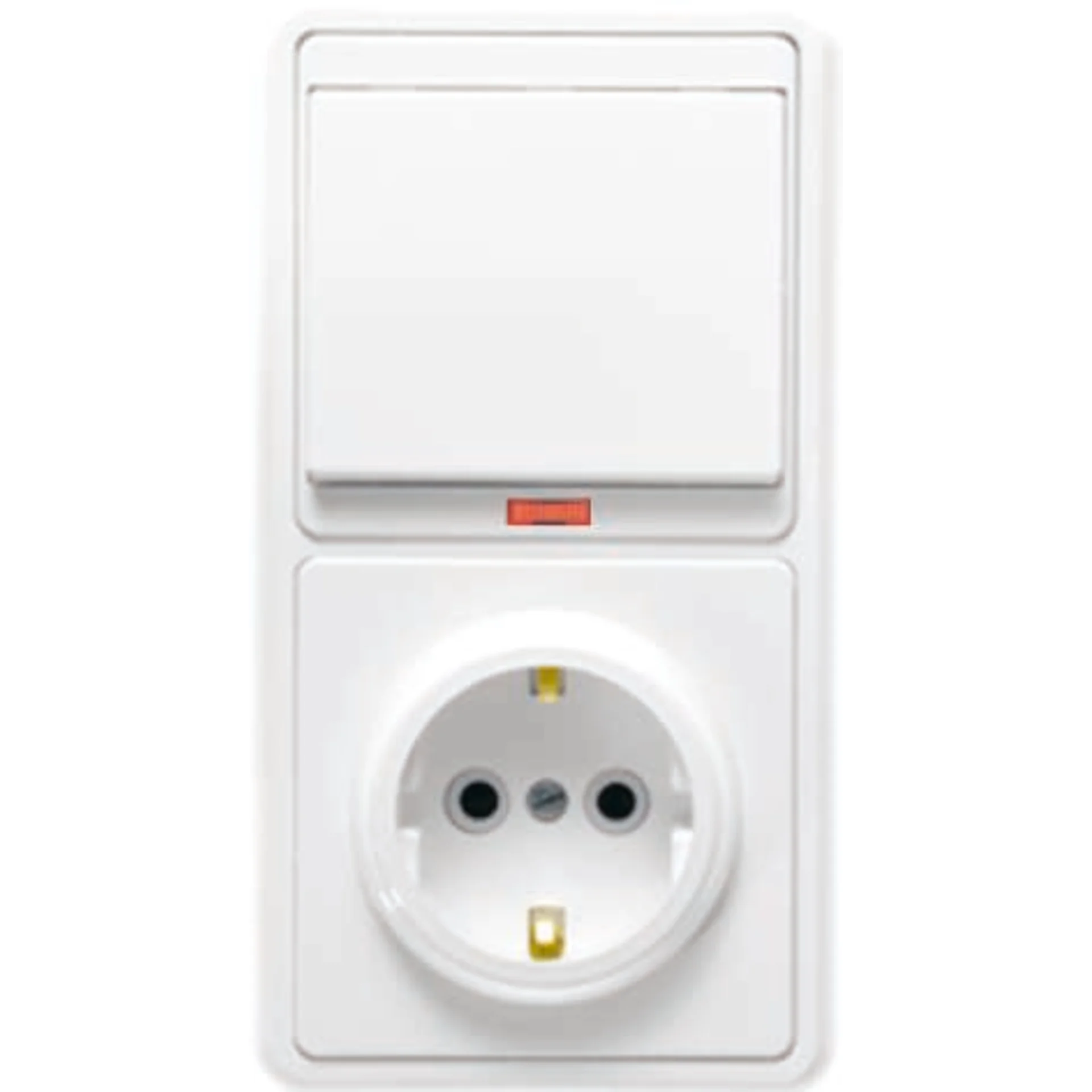 Блок БКВР-056 Бэлла (1-кл. выкл. с подсветкой + розетка с заземл.) бел. Кунцево 5821