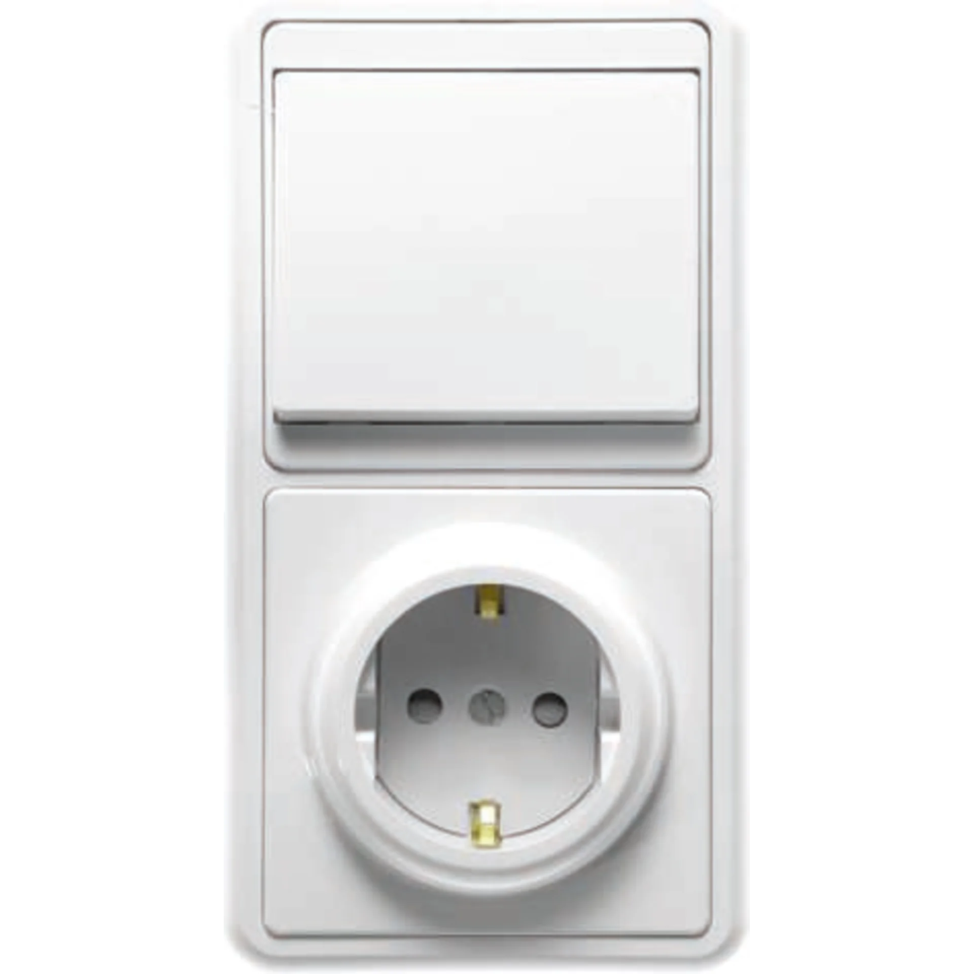 Блок БКВР-034 Бэлла (1-кл. выкл. + евророзетка с защ. шторками) бел. Кунцево 5823