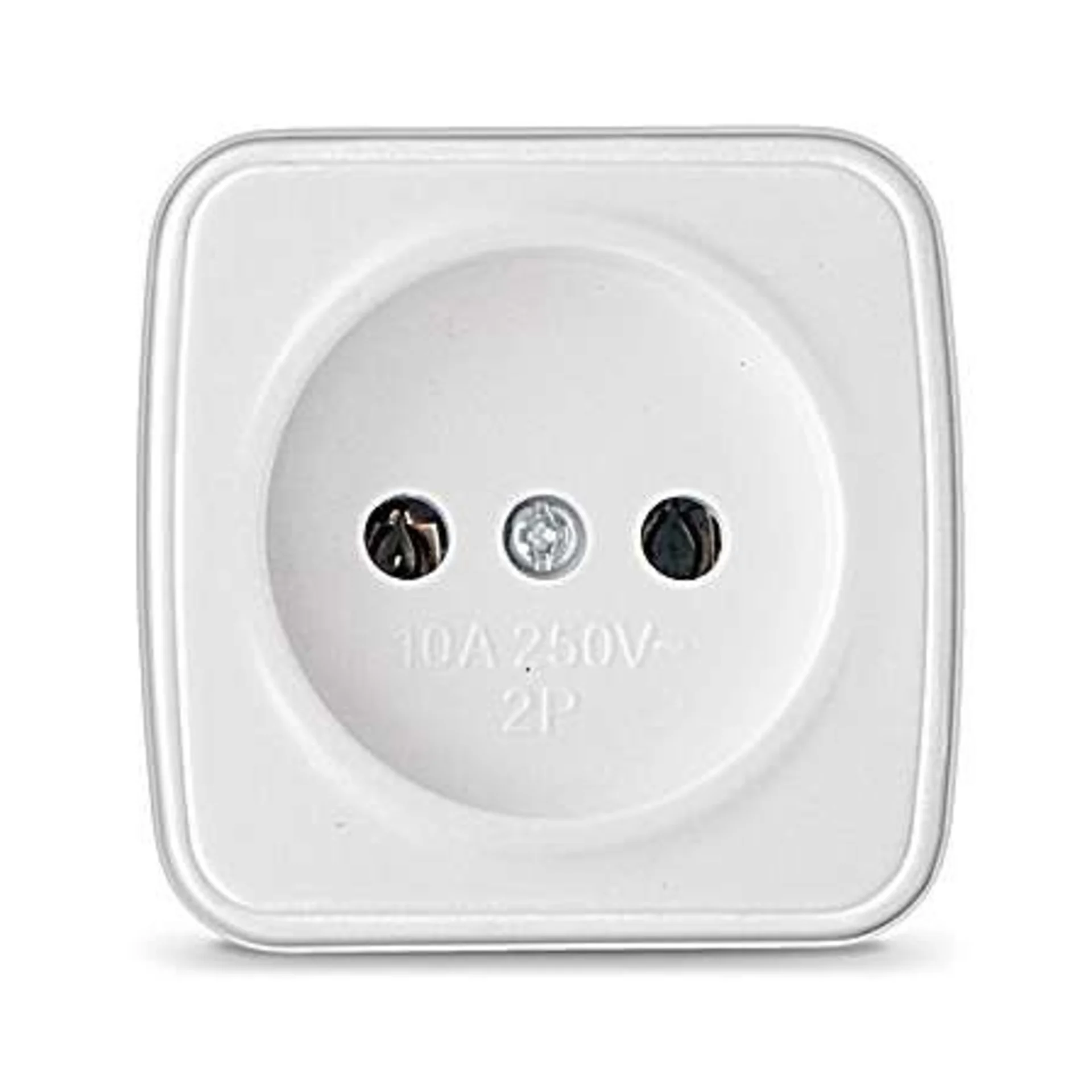 Розетка 1-м ОП Электра 10А IP20 без заземл. бел. Союз 0011