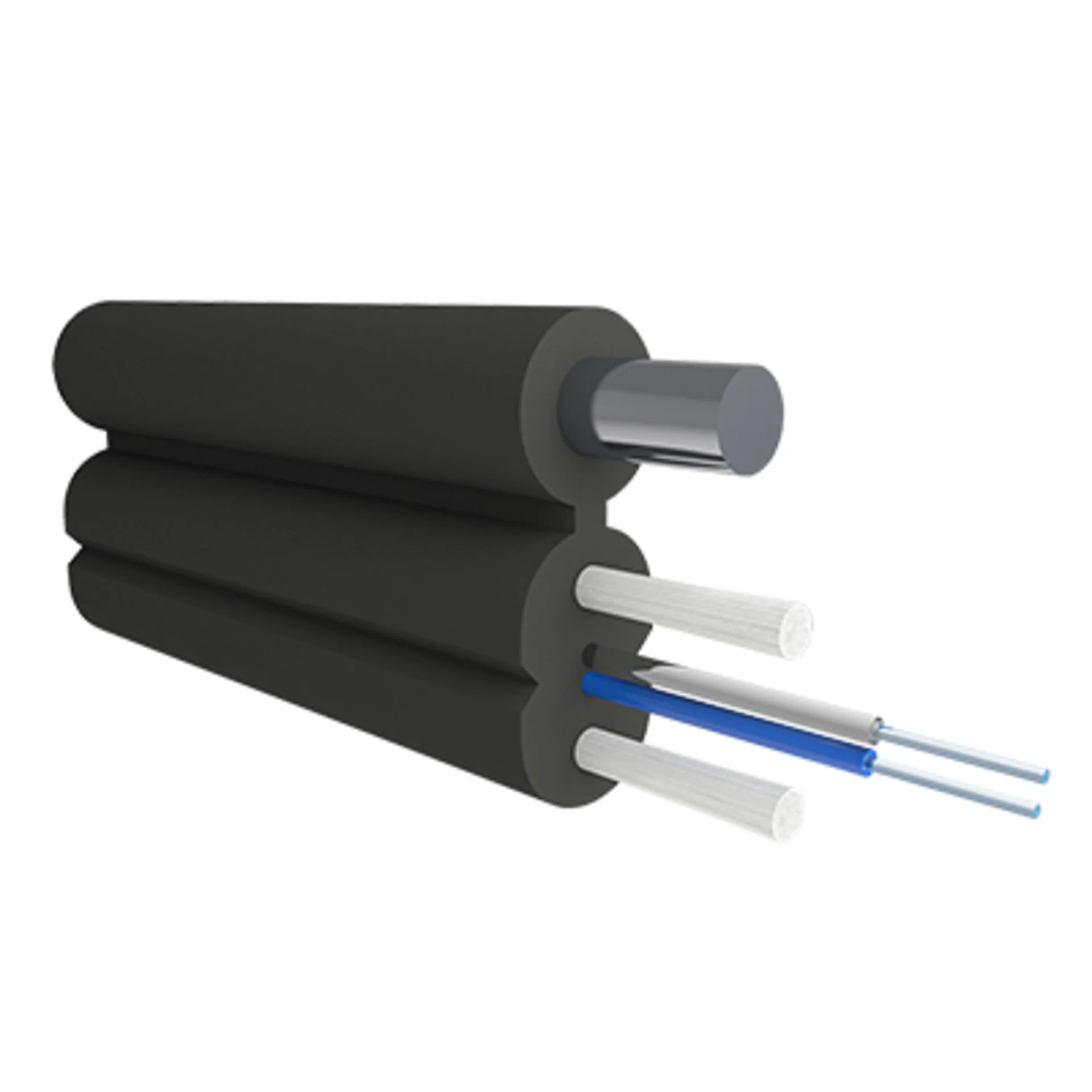 Кабель оптический Alpha Mile Flex FTTx, с дополнительным несущим элементом (проволока 1.0 мм), 2 волокна