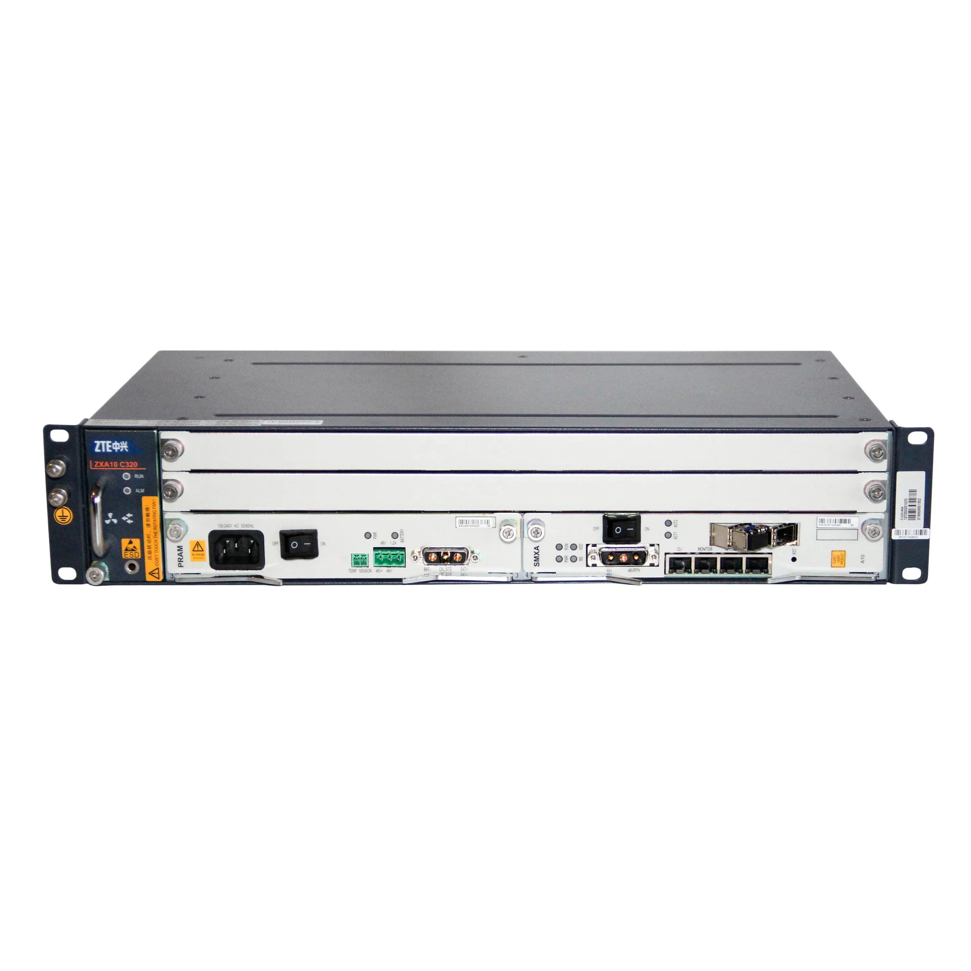 2RU шасси ZTE OLT GPON, 2 слота для установки интерфейсных модулей, 1G, AC