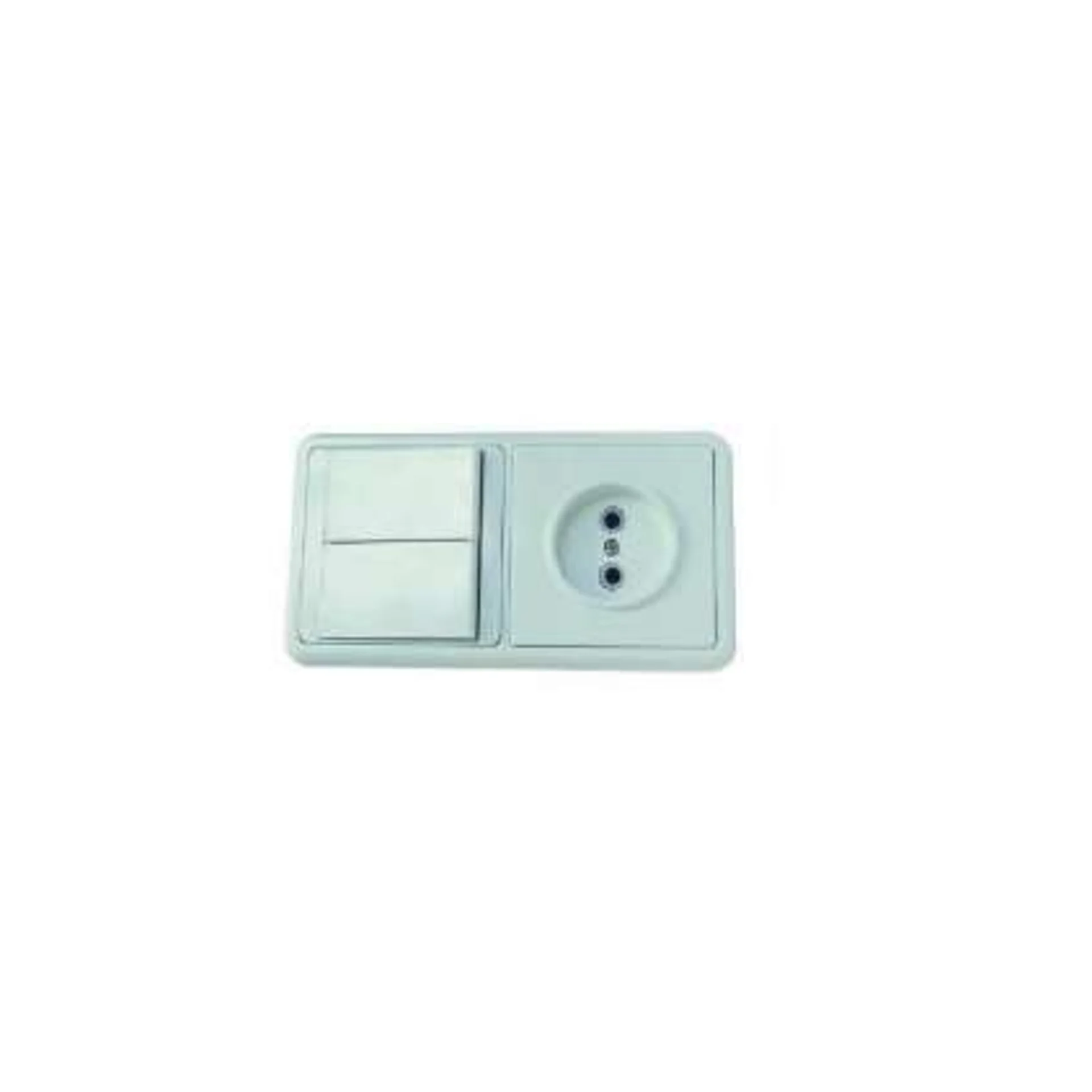 Блок БКВР-038 Бэлла (2-кл. выкл. + розетка) Кунцево 5827