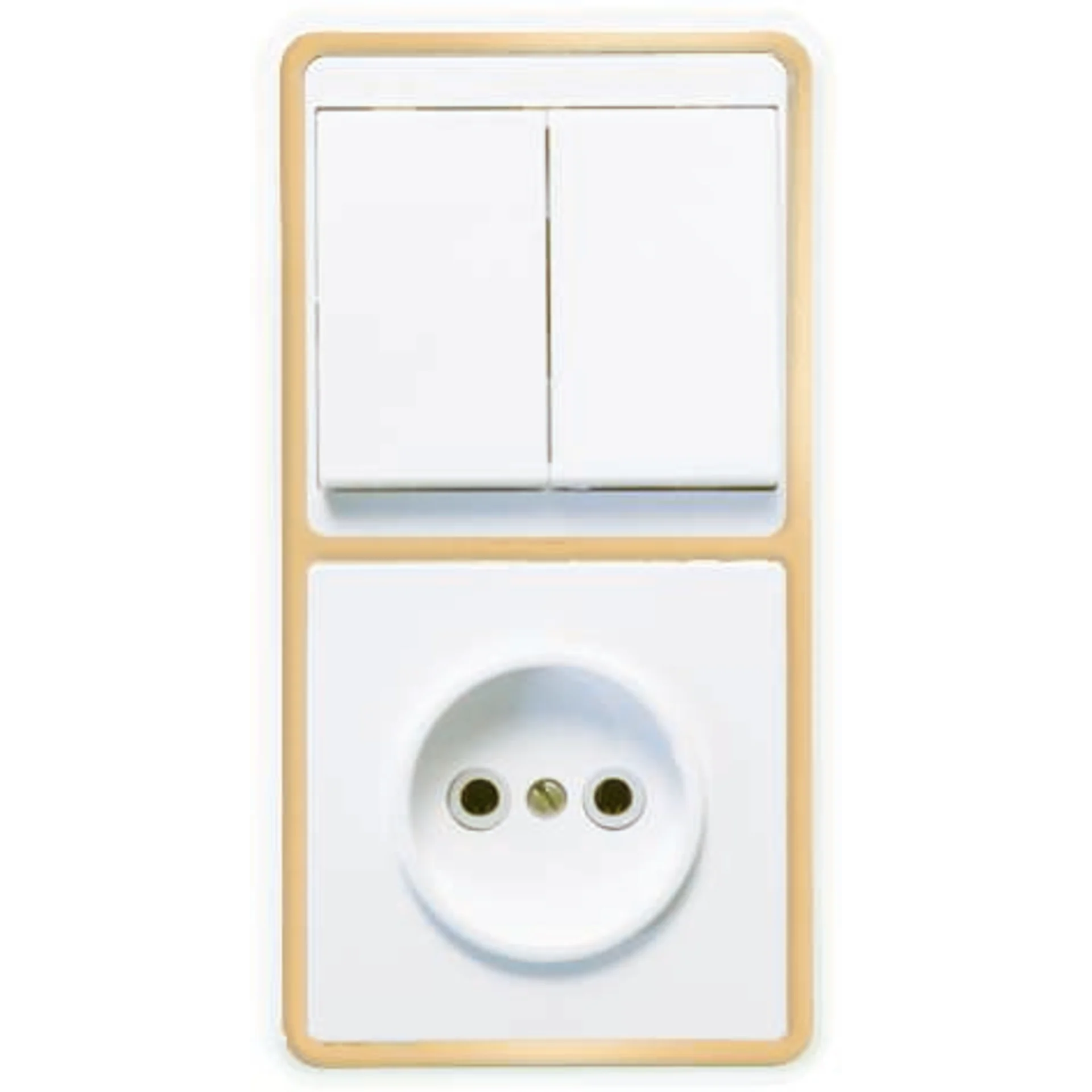 Блок БКВР-038 Бэлла (2-кл. выкл. + розетка) зол. Кунцево 5828