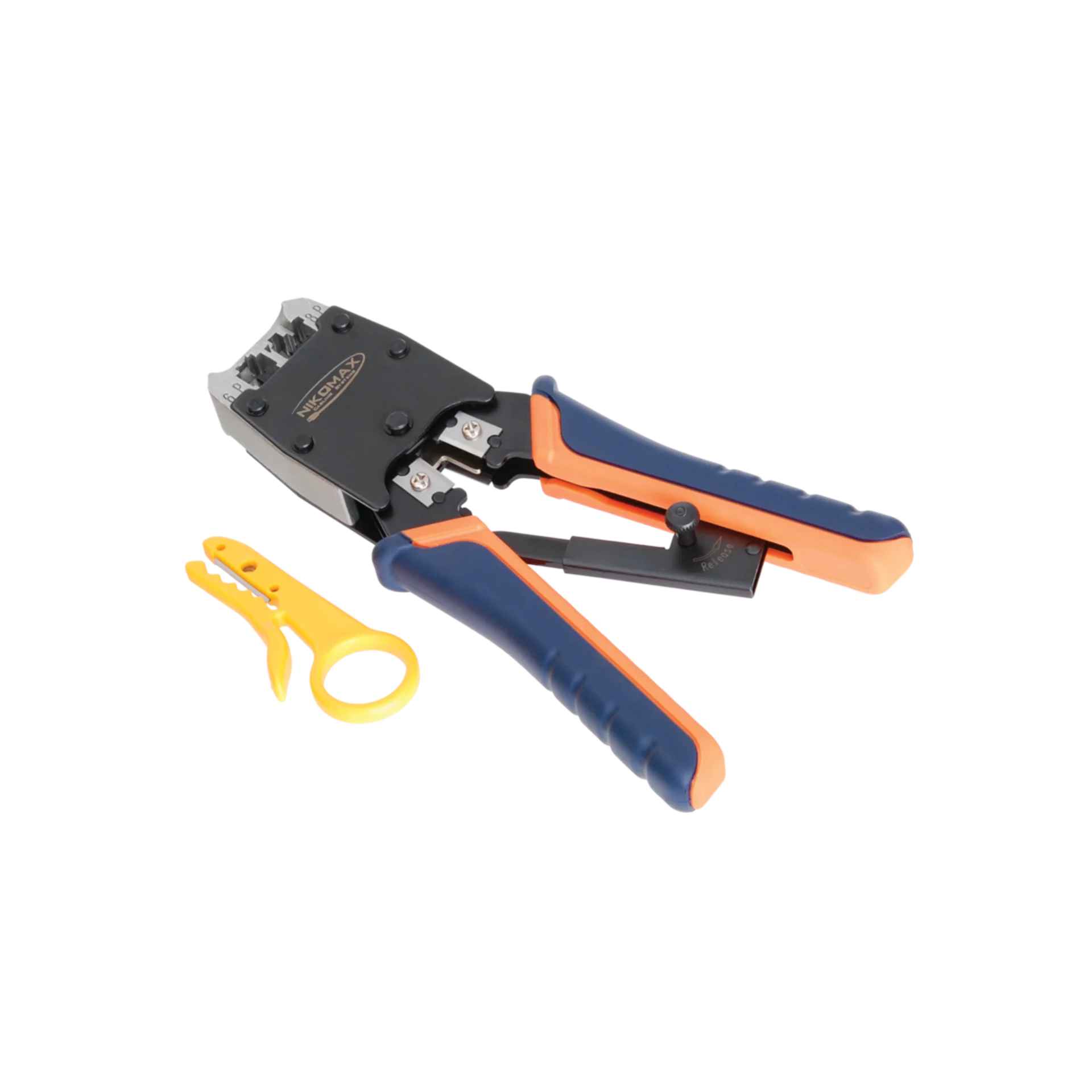 Инструмент NIKOMAX для заделки витоИнструмент NIKOMAX для заделки витой пары, ударного типа, 2 уровня регулировки силы удара, крепление Twist-Lock, бе