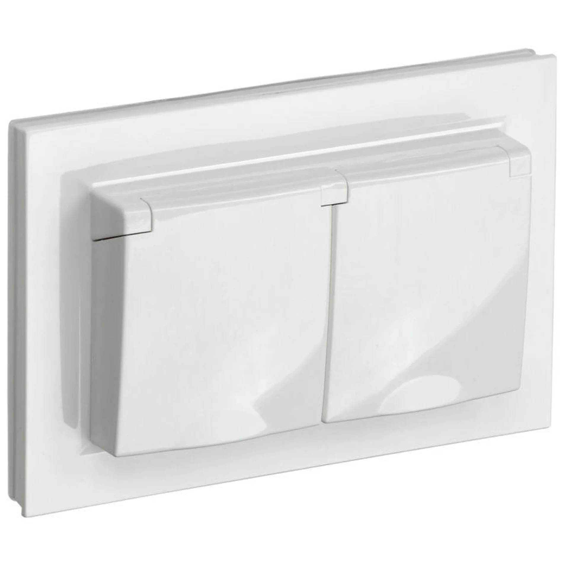 Розетка 2-м СП BRITE РСбш12-3-44-БрБ 16А в сборе IP44 с крышкой бел. IEK BR-R26-16-44-K01-F