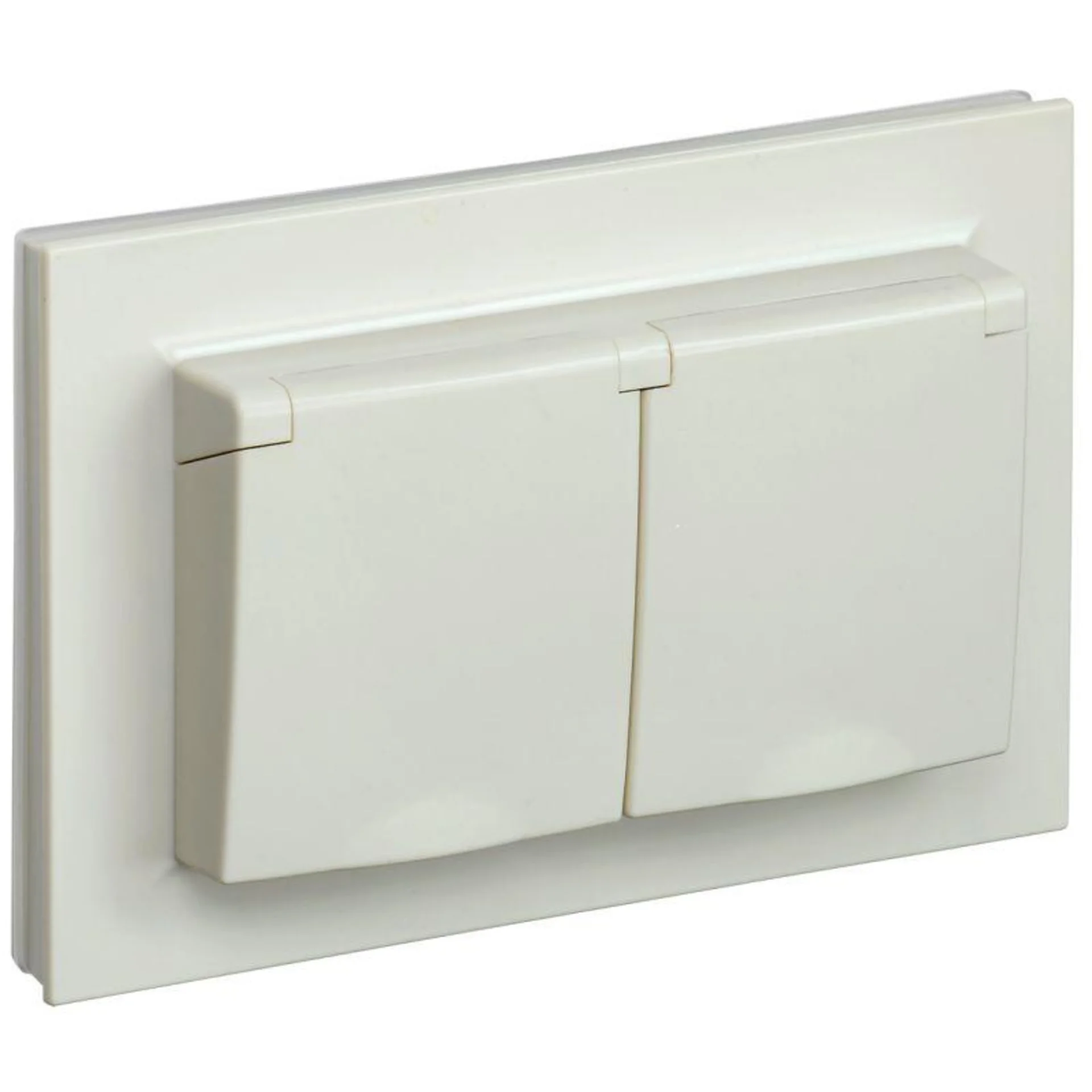 Розетка 2-м СП BRITE РСбш12-3-44-БрКр 16А в сборе IP44 с крышкой беж. IEK BR-R26-16-44-K10-F