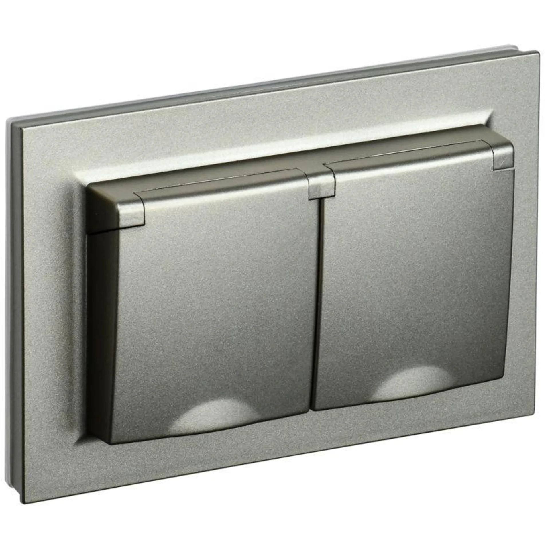 Розетка 2-м СП BRITE РСбш12-3-44-БрШ 16А в сборе IP44 с крышкой шампань IEK BR-R26-16-44-K37-F