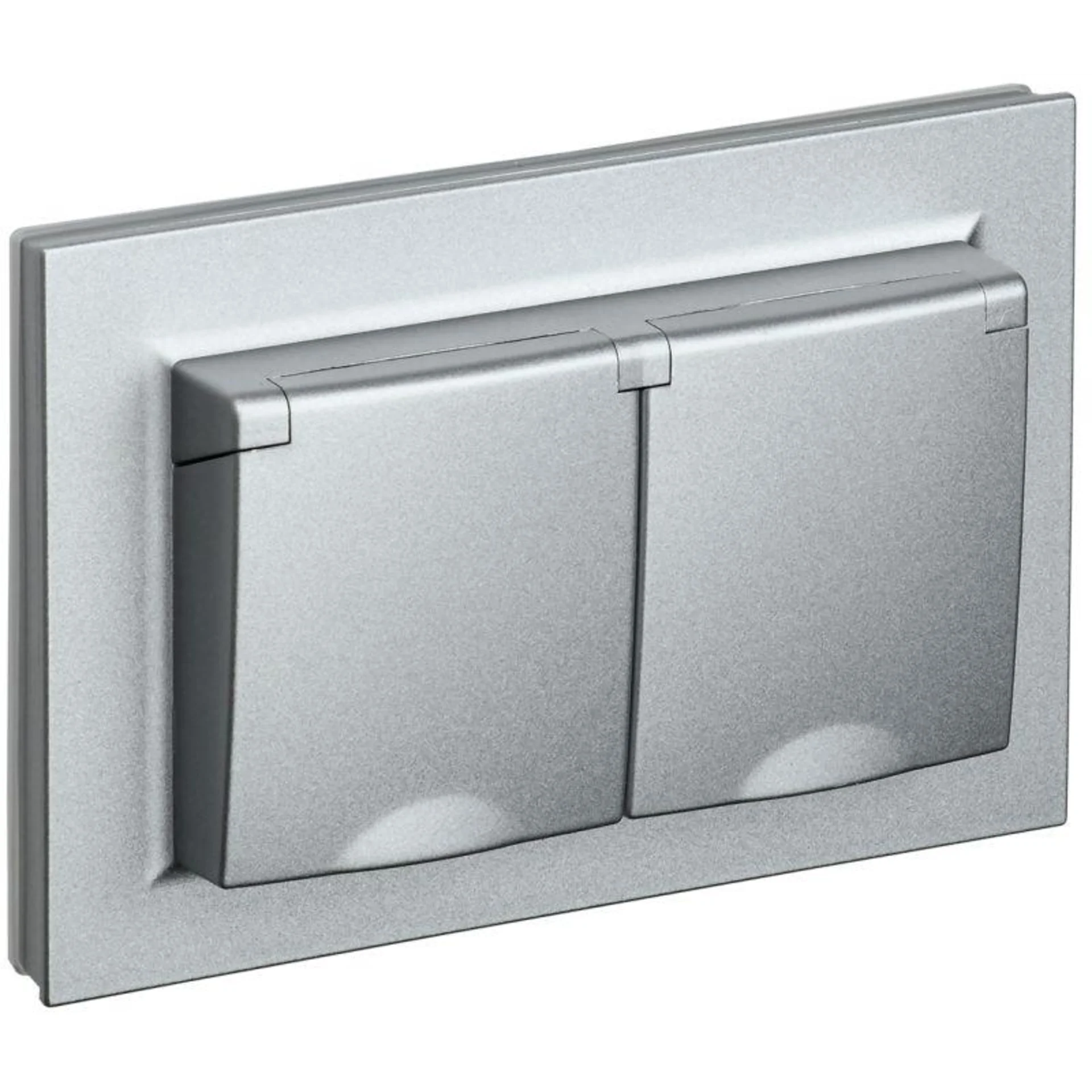 Розетка 2-м СП BRITE РСбш12-3-44-БрА 16А в сборе IP44 с крышкой алюм. IEK BR-R26-16-44-K47-F