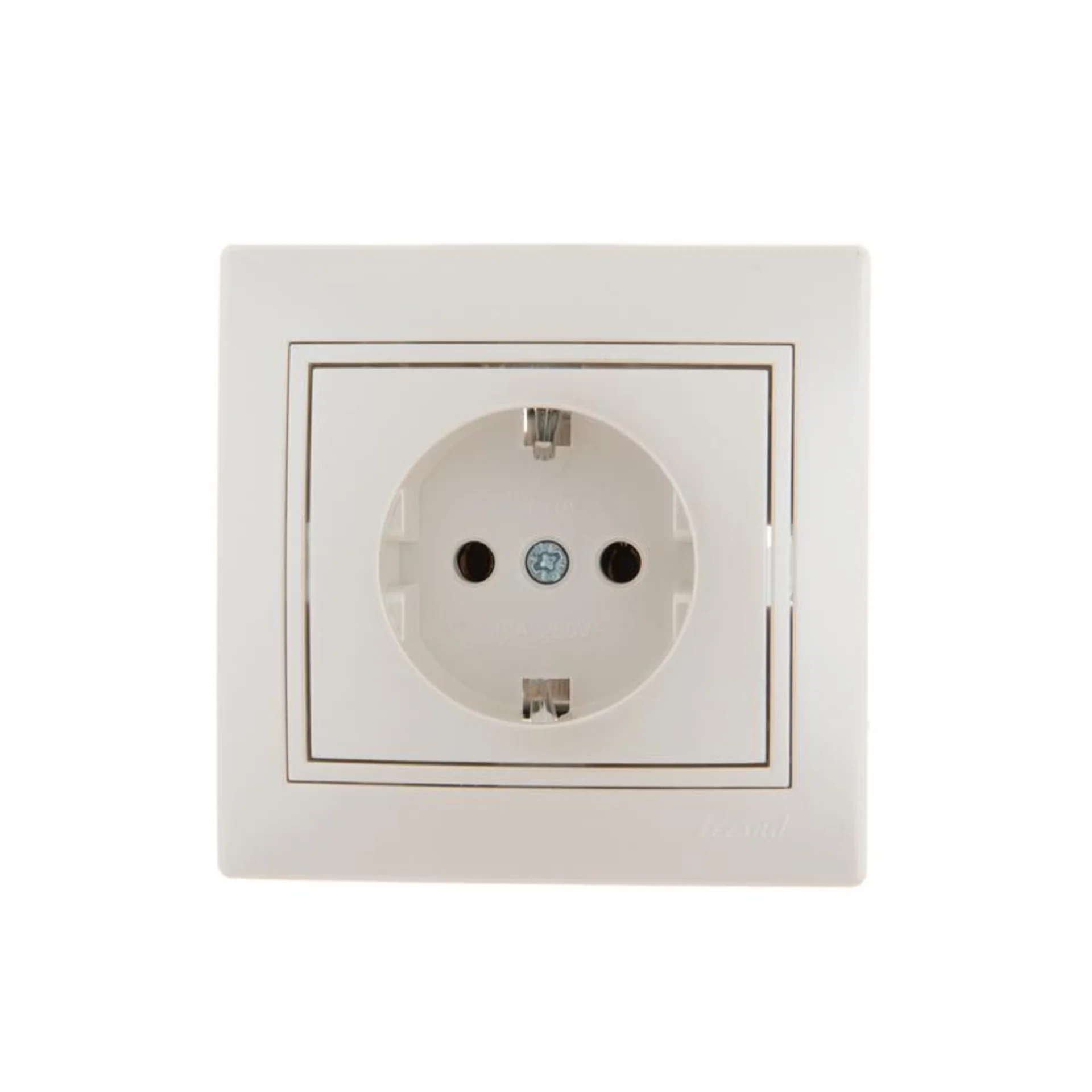Розетка 1-м СП Mira 16А IP20 с заземл. со вставкой керамика жемчуж./бел. перламутр. LEZARD 701-3030-