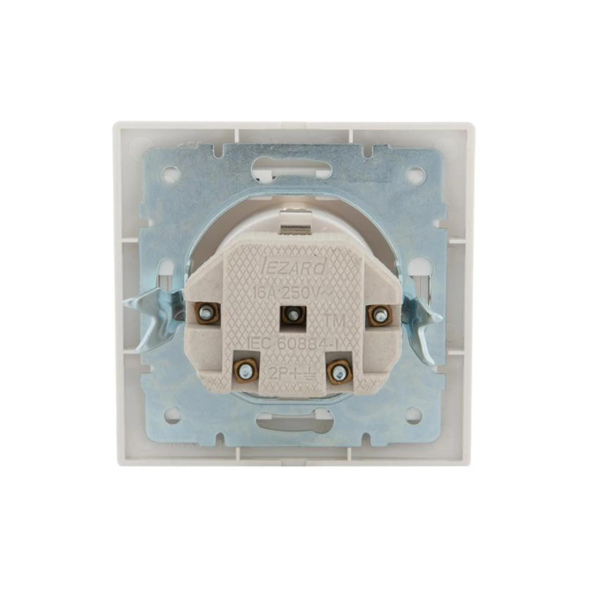 Розетка 1-м СП Mira 16А IP20 с заземл. защ. шторки со вставкой керамика жемчуж./бел. перламутр. LEZA