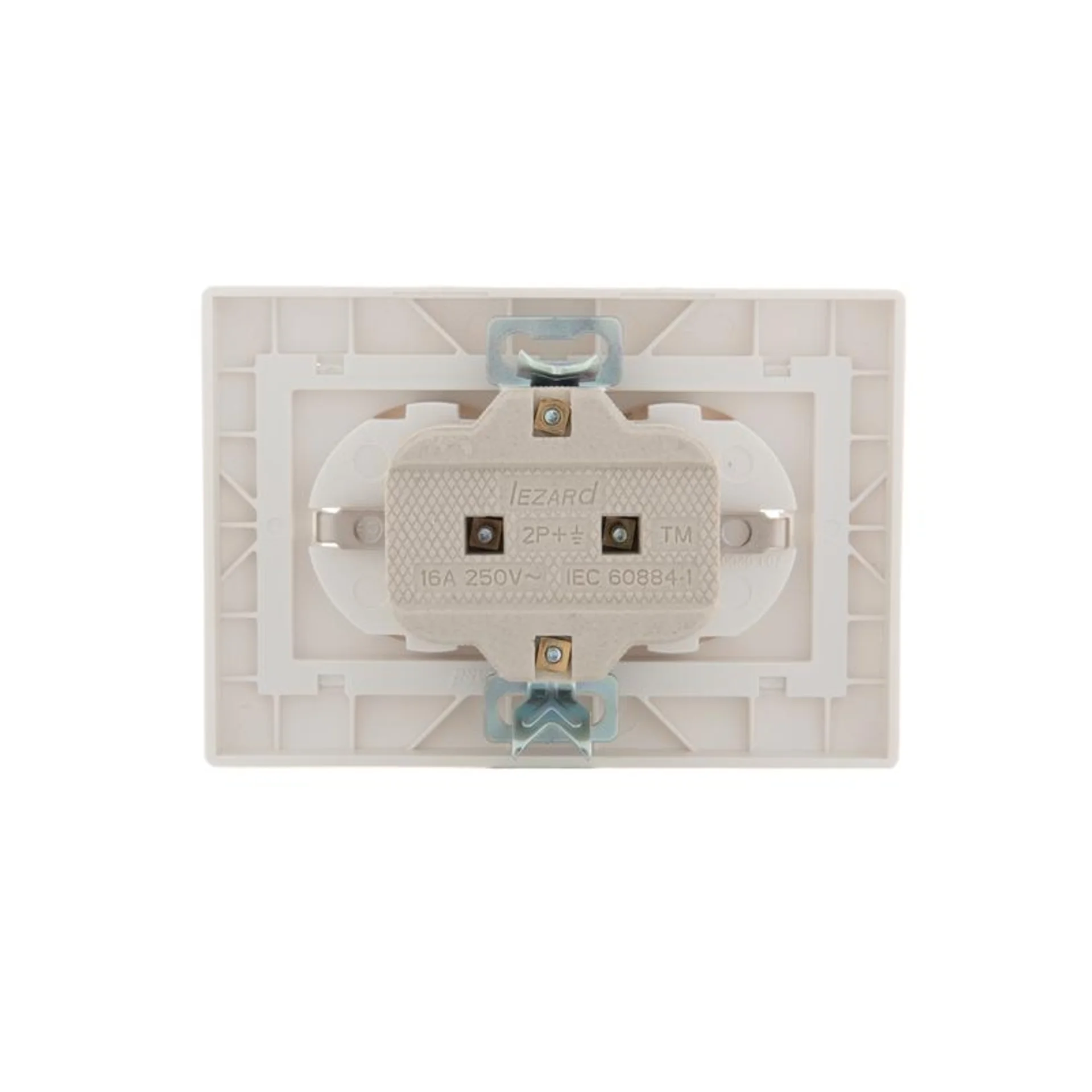 Розетка 2-м СП Mira 16А IP20 с заземл. со вставкой керамика жемчуж./бел. перламутр. LEZARD 701-3030-